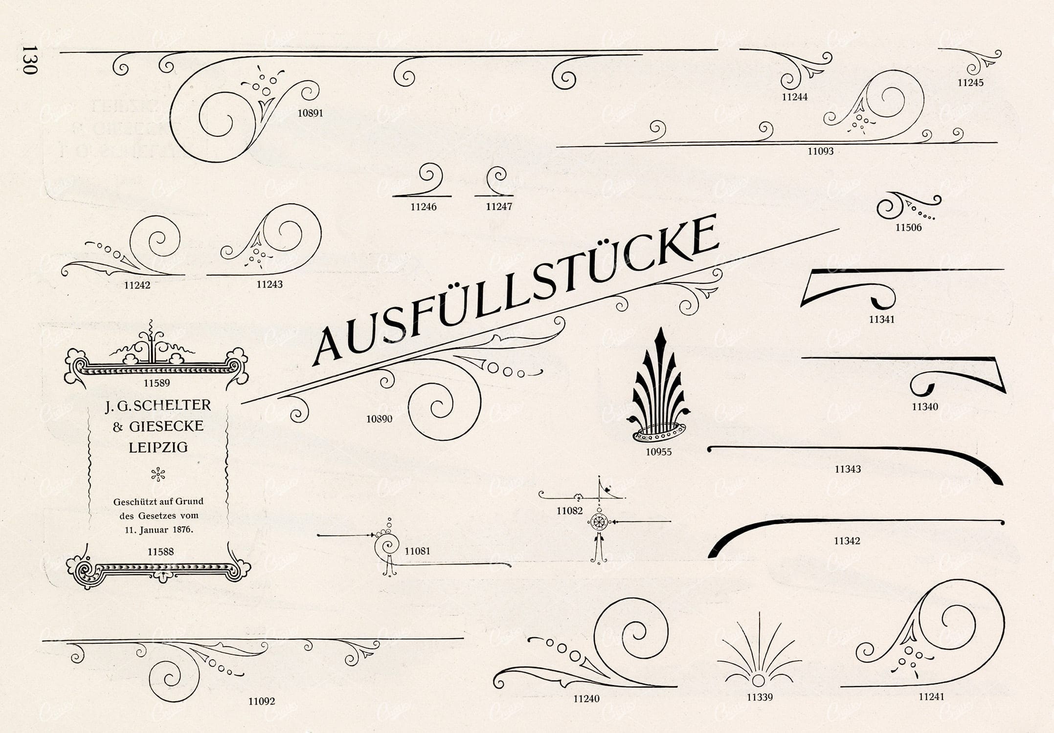 ORNATE Line Art - Decorative Antique Design Elements for Print 1800s