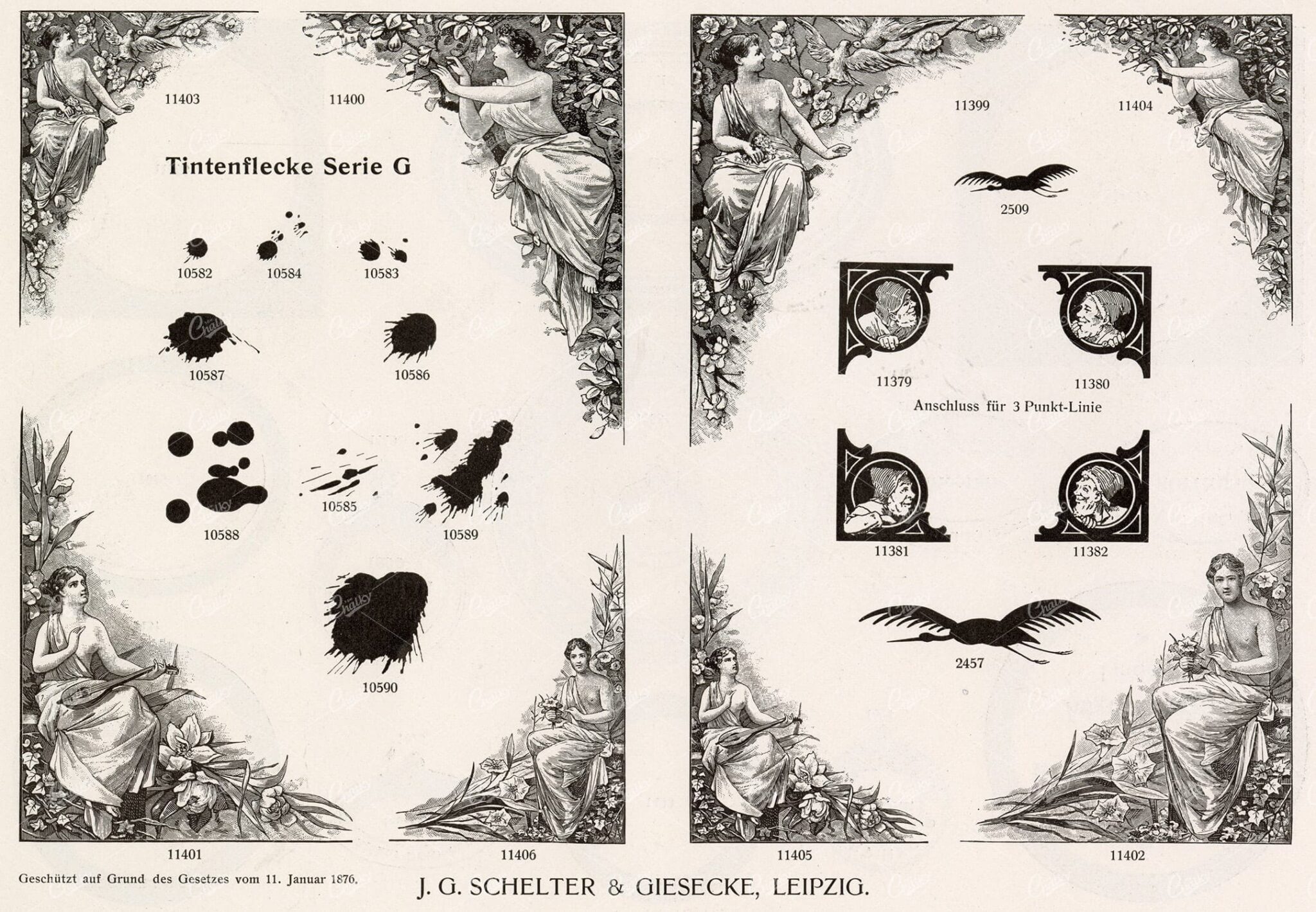 MISCELLANEOUS Selection of Vintage Design Elements - 1800s Antique Stock Artwork