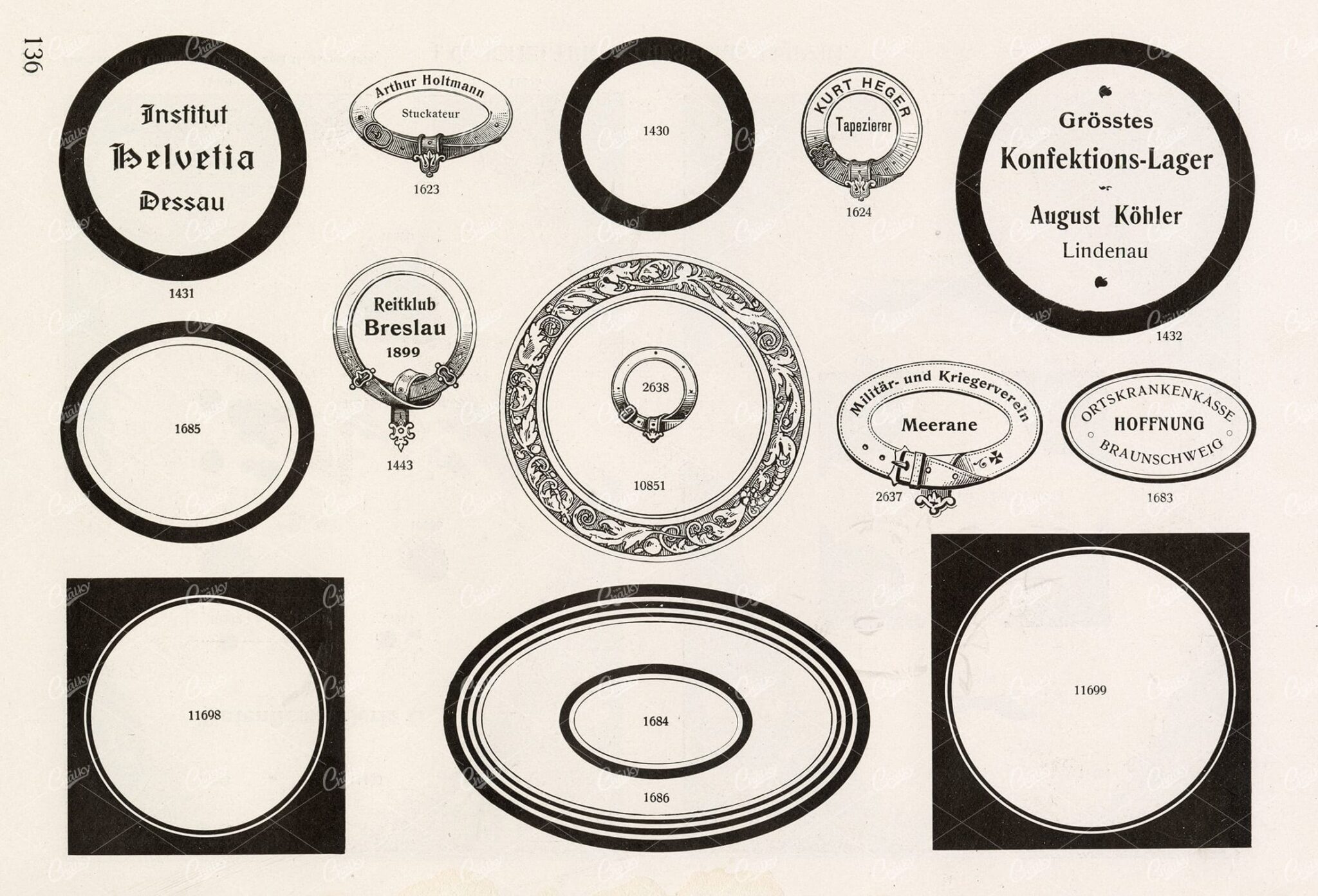 MISCELLANEOUS Selection of Vintage Design Elements - 1800s Antique Stock Artwork