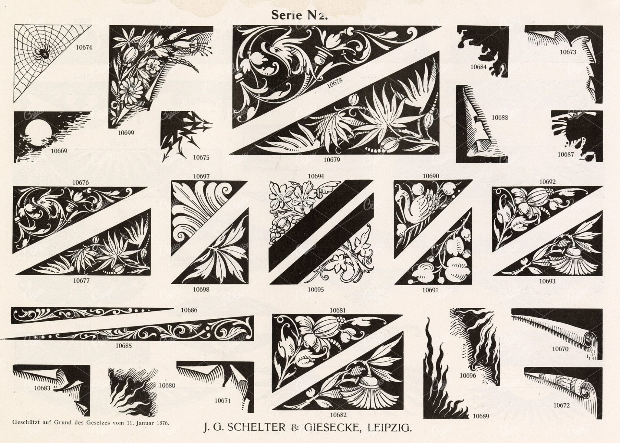 MISCELLANEOUS Selection of Vintage Design Elements - 1800s Antique Stock Artwork