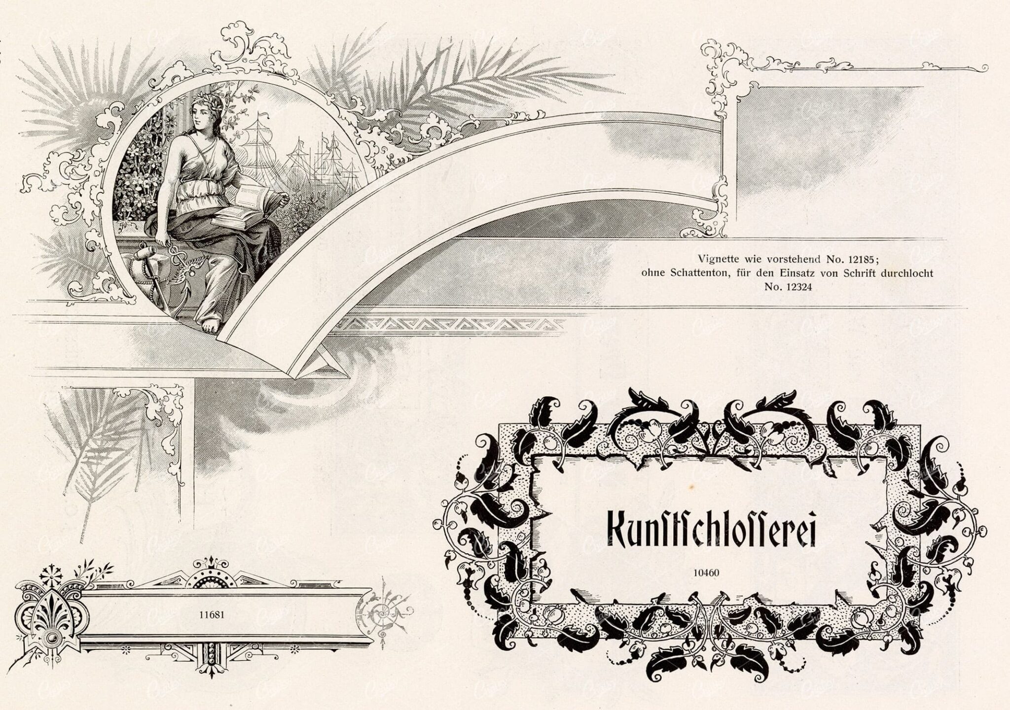 VINTAGE Decorative Design Elements - Ornamental Banners For Type