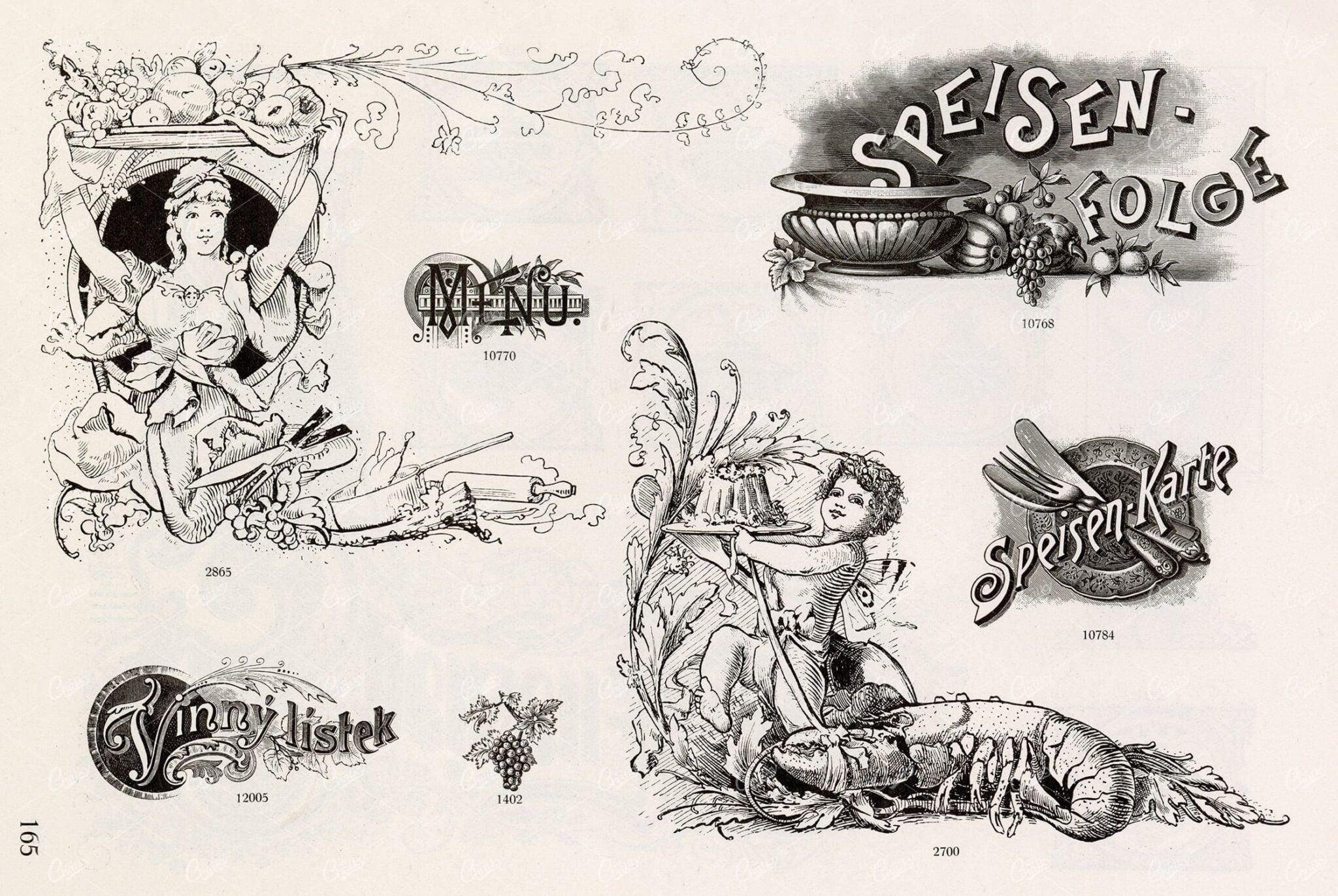 MISCELLANEOUS Selection of Vintage Design Elements - 1800s Antique Stock Artwork