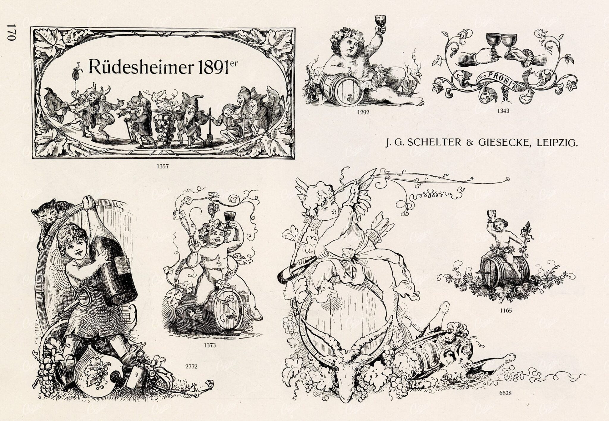 MISCELLANEOUS Selection of Vintage Design Elements - 1800s Antique Stock Artwork