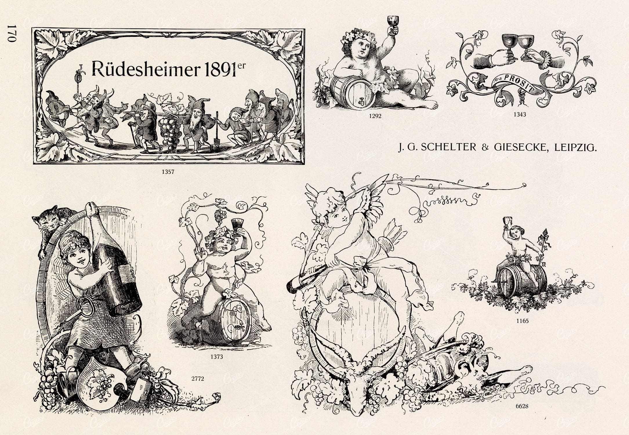 MISCELLANEOUS Selection of Vintage Design Elements - 1800s Antique Stock Artwork