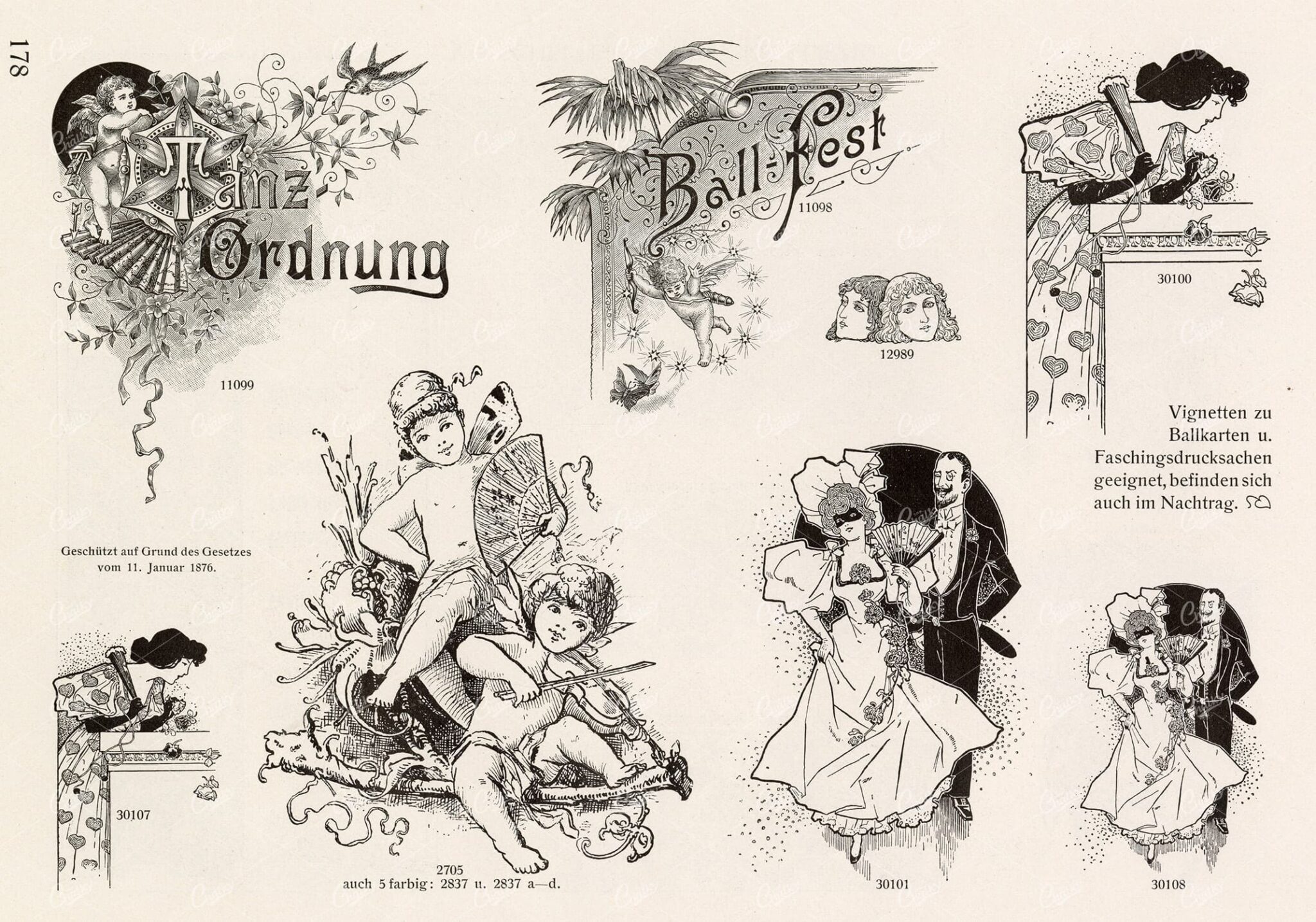 MISCELLANEOUS Selection of Vintage Design Elements - 1800s Antique Stock Artwork