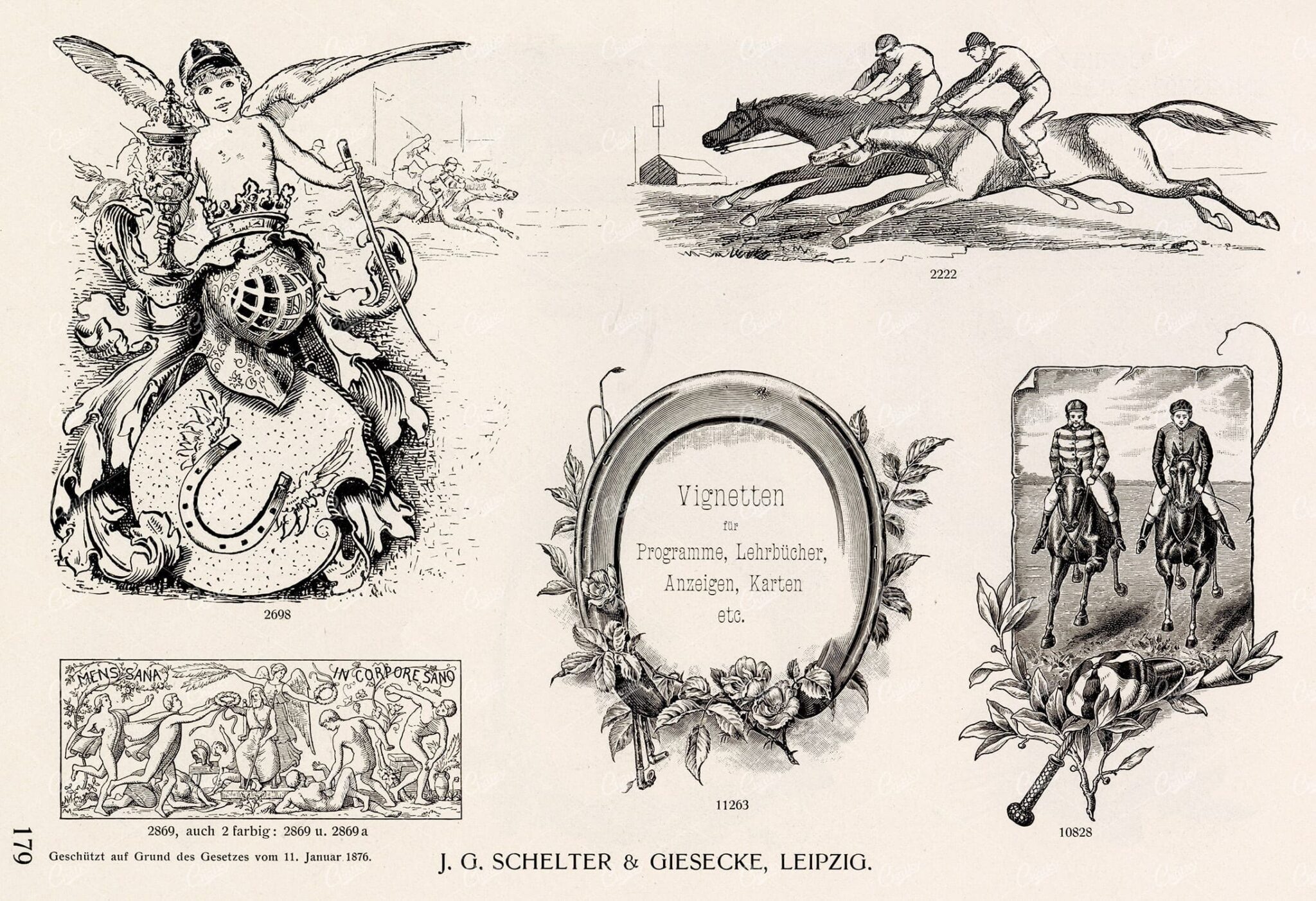 MISCELLANEOUS Selection of Vintage Horse Racing Related Design Elements