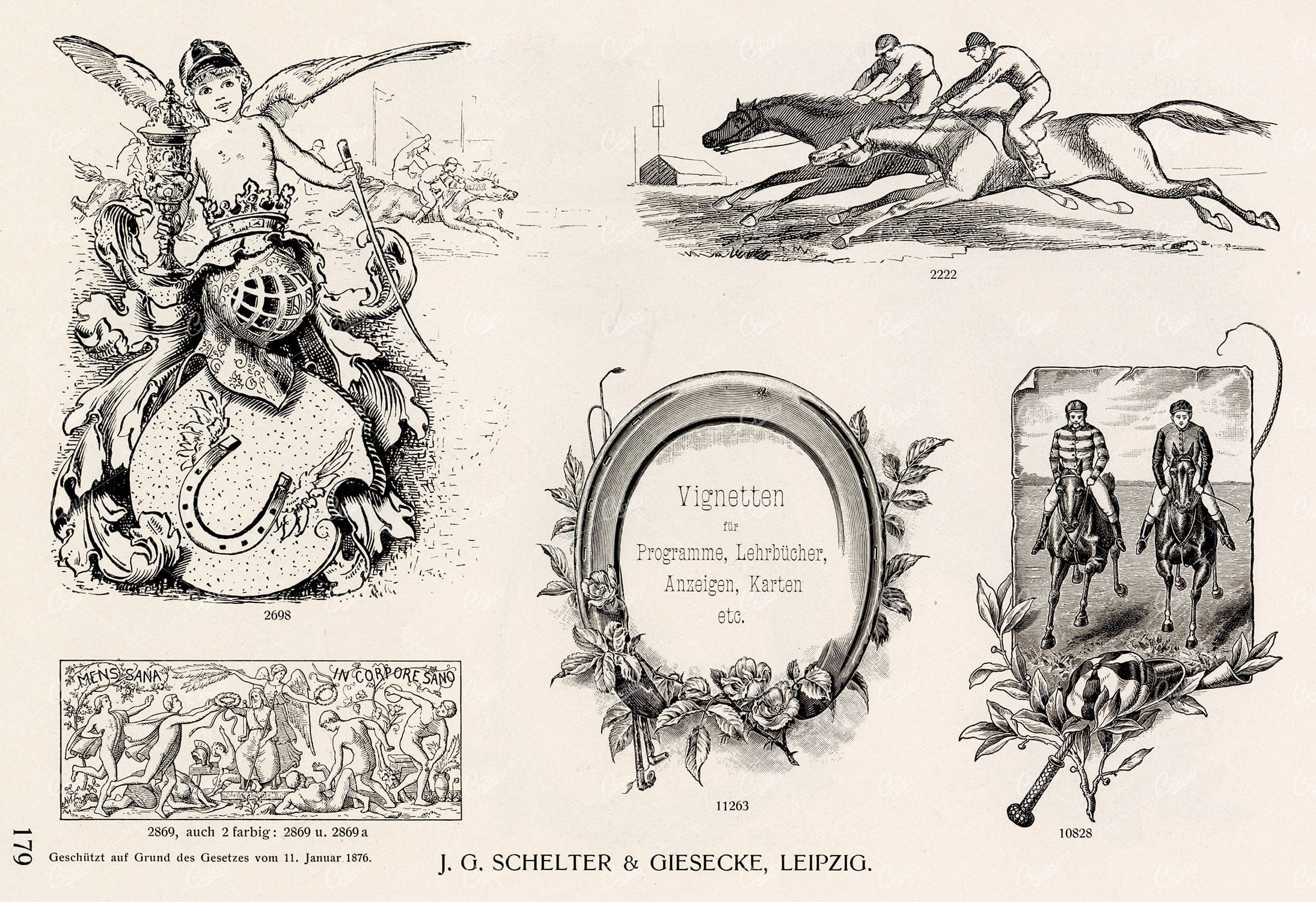 MISCELLANEOUS Selection of Vintage Horse Racing Related Design Elements