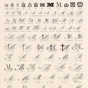 DECORATIVE Designs of the Letter M - Vintage Type Foundry Catalogue