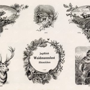 MISCELLANEOUS Selection of Vintage Hunting Related Design Elements