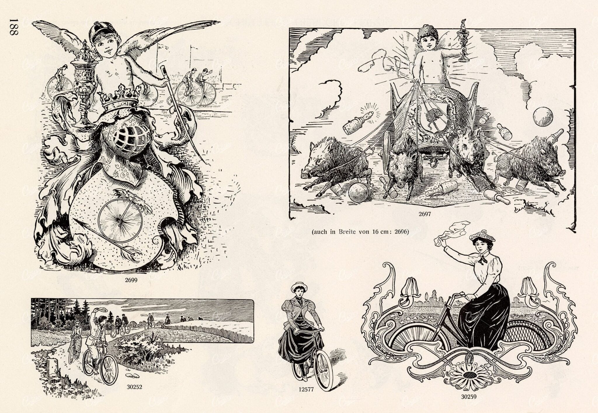 MISCELLANEOUS Selection of Vintage Cycling / Hunting Related Design Elements