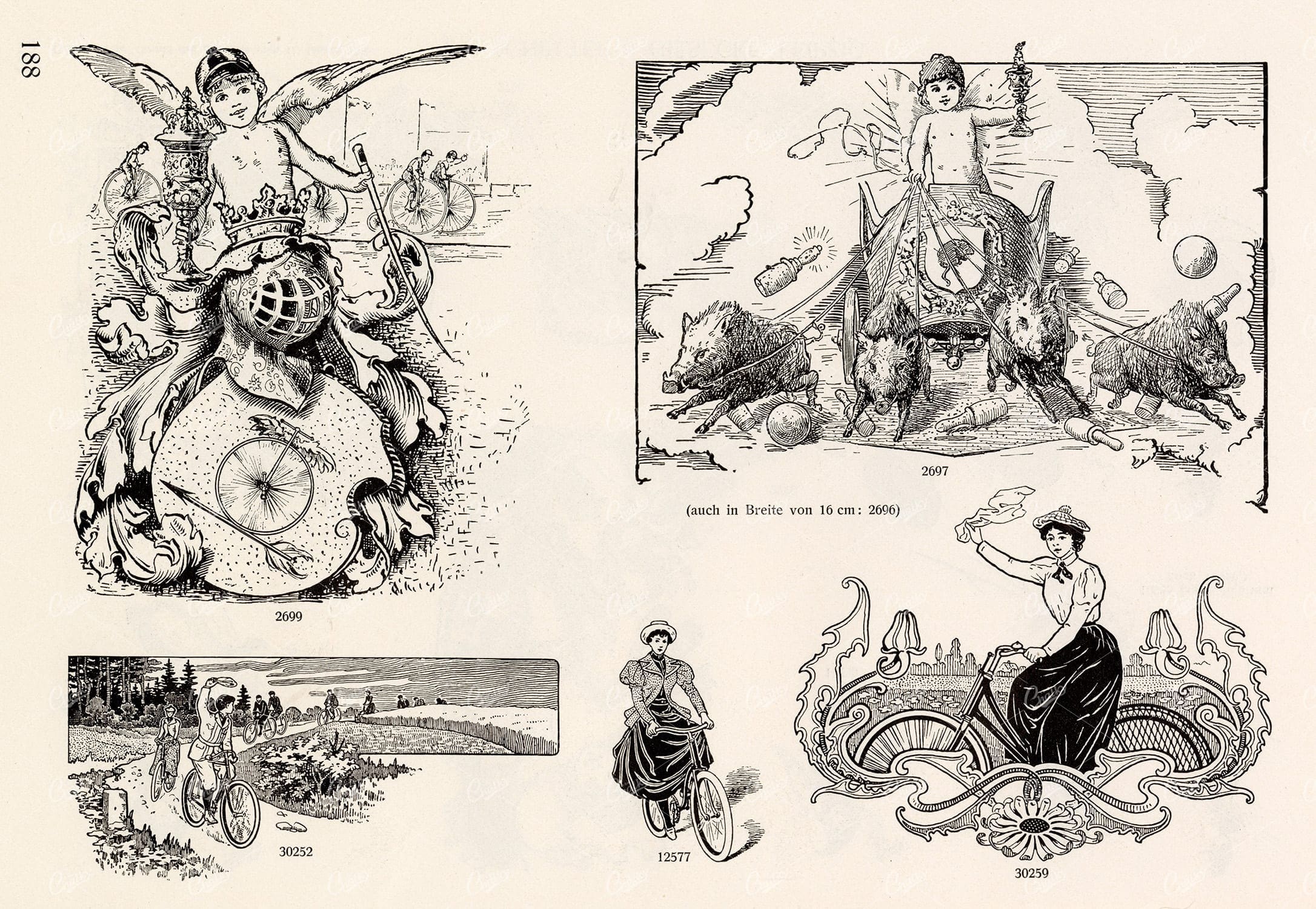 MISCELLANEOUS Selection of Vintage Cycling / Hunting Related Design Elements