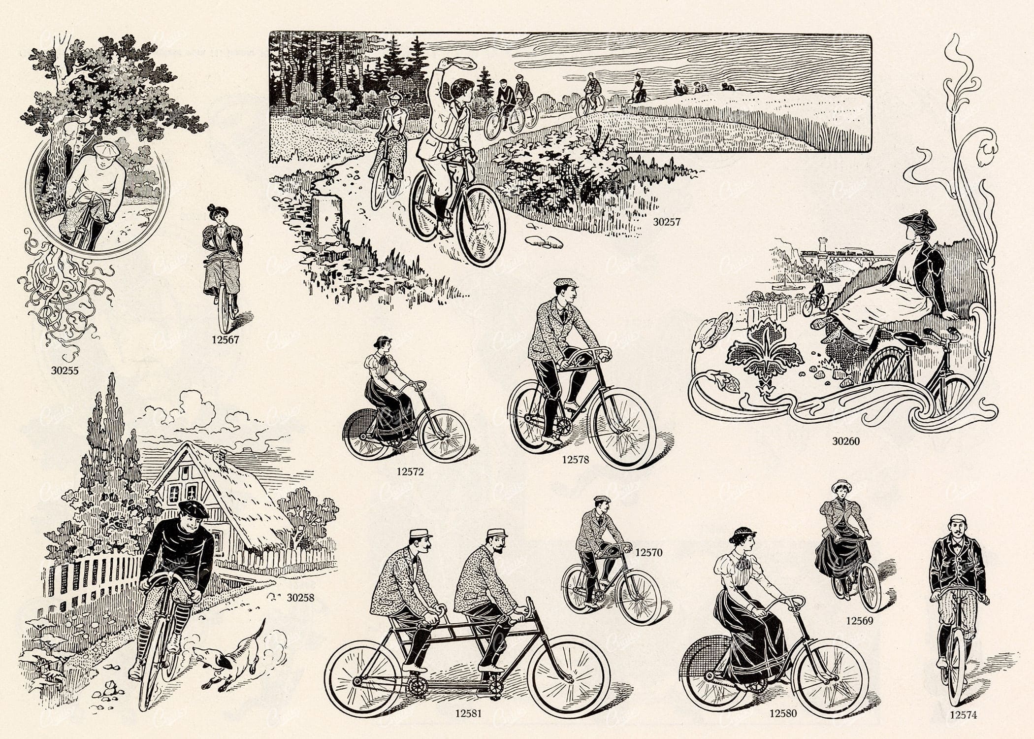 MISCELLANEOUS Selection of Vintage Cycling / Riding Related Design Elements