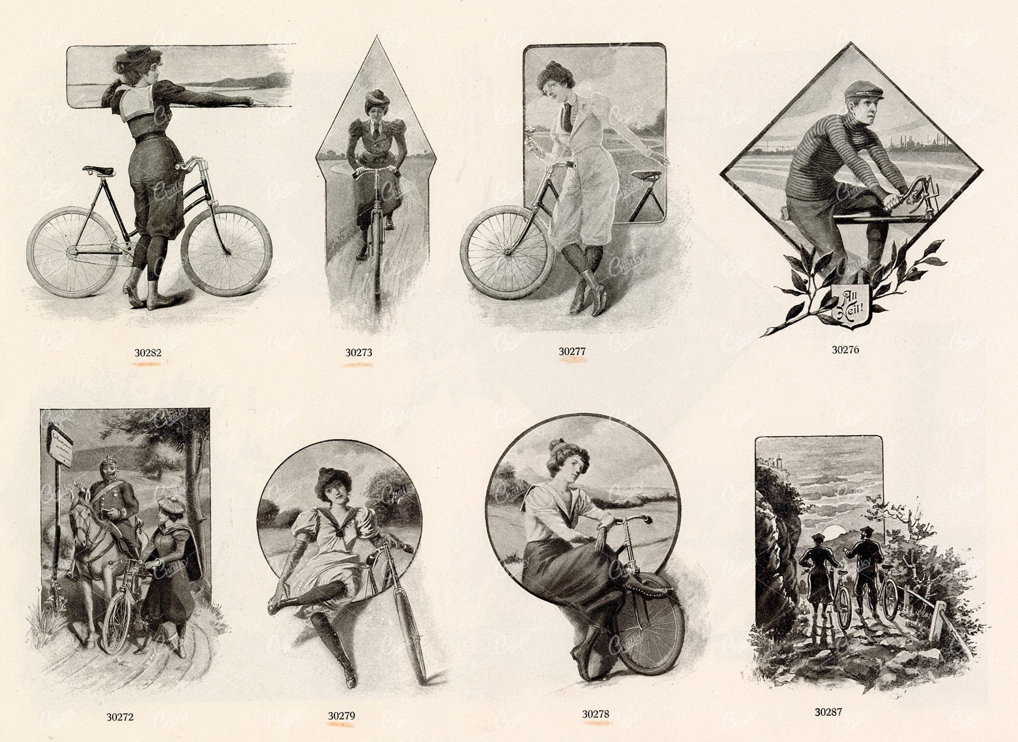 MISCELLANEOUS Selection of Vintage Cycling / Riding Related Design Elements