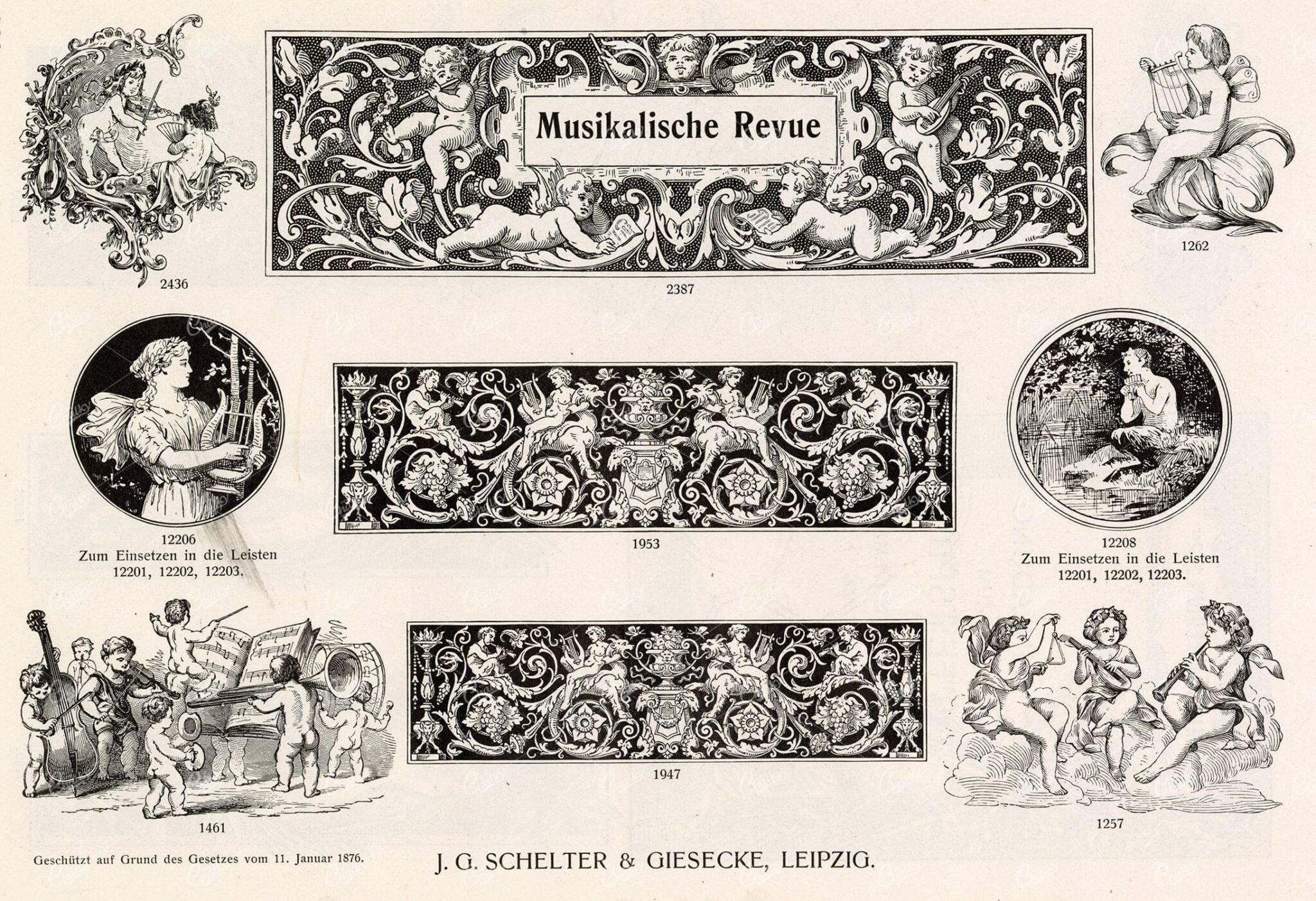MISCELLANEOUS Selection of Vintage Design Elements - 1800s Antique Stock Artwork