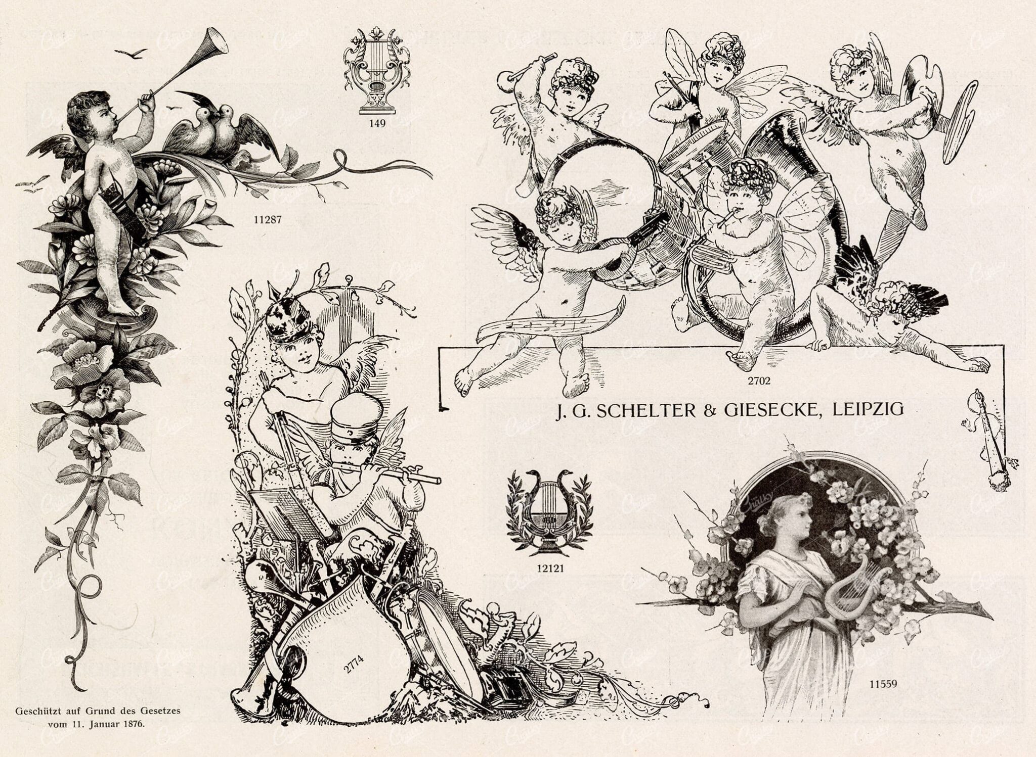 MISCELLANEOUS Selection of Vintage Design Elements - 1800s Antique Stock Artwork