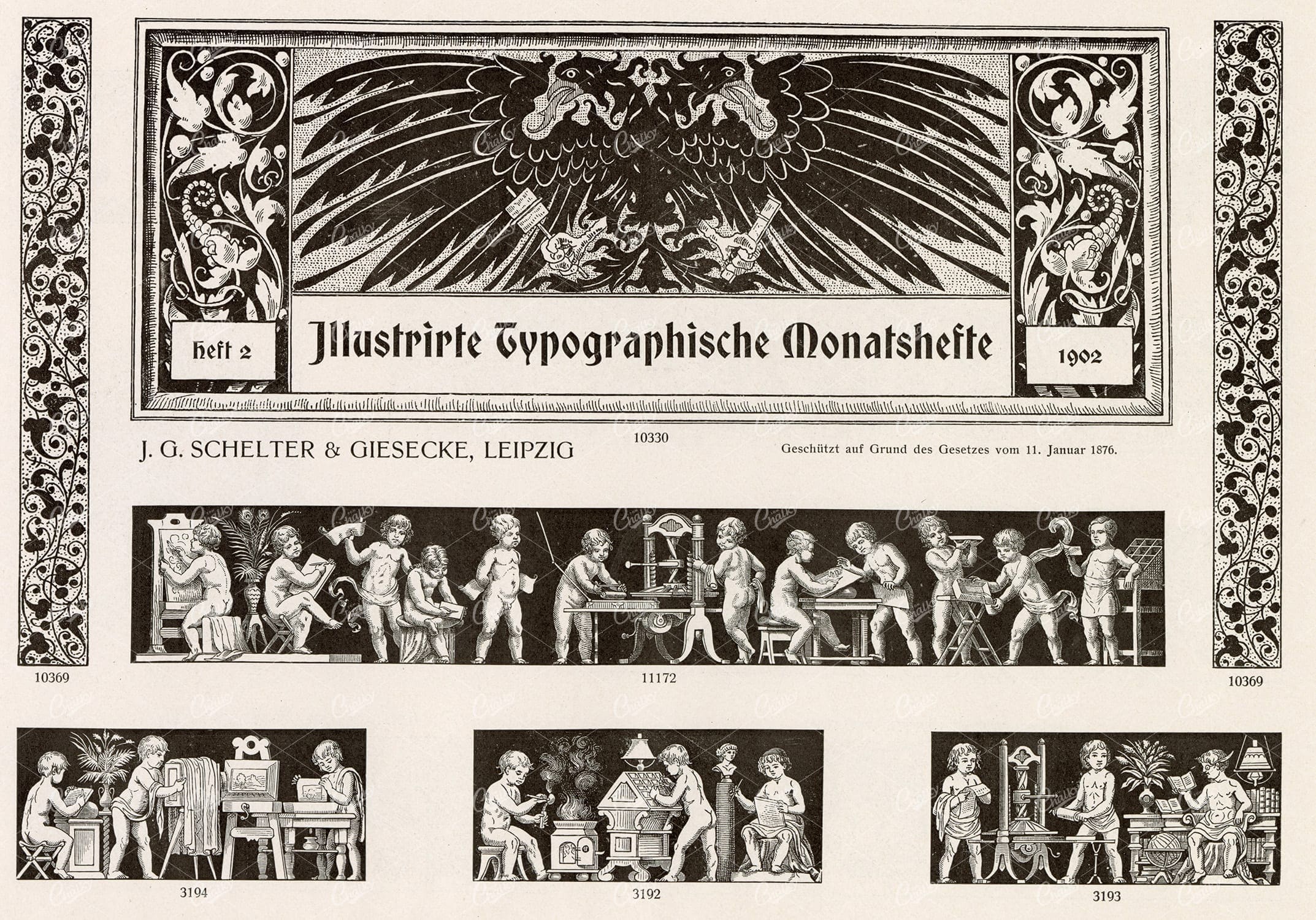 MISCELLANEOUS Selection of Vintage Design Elements - 1800s Antique Stock Artwork