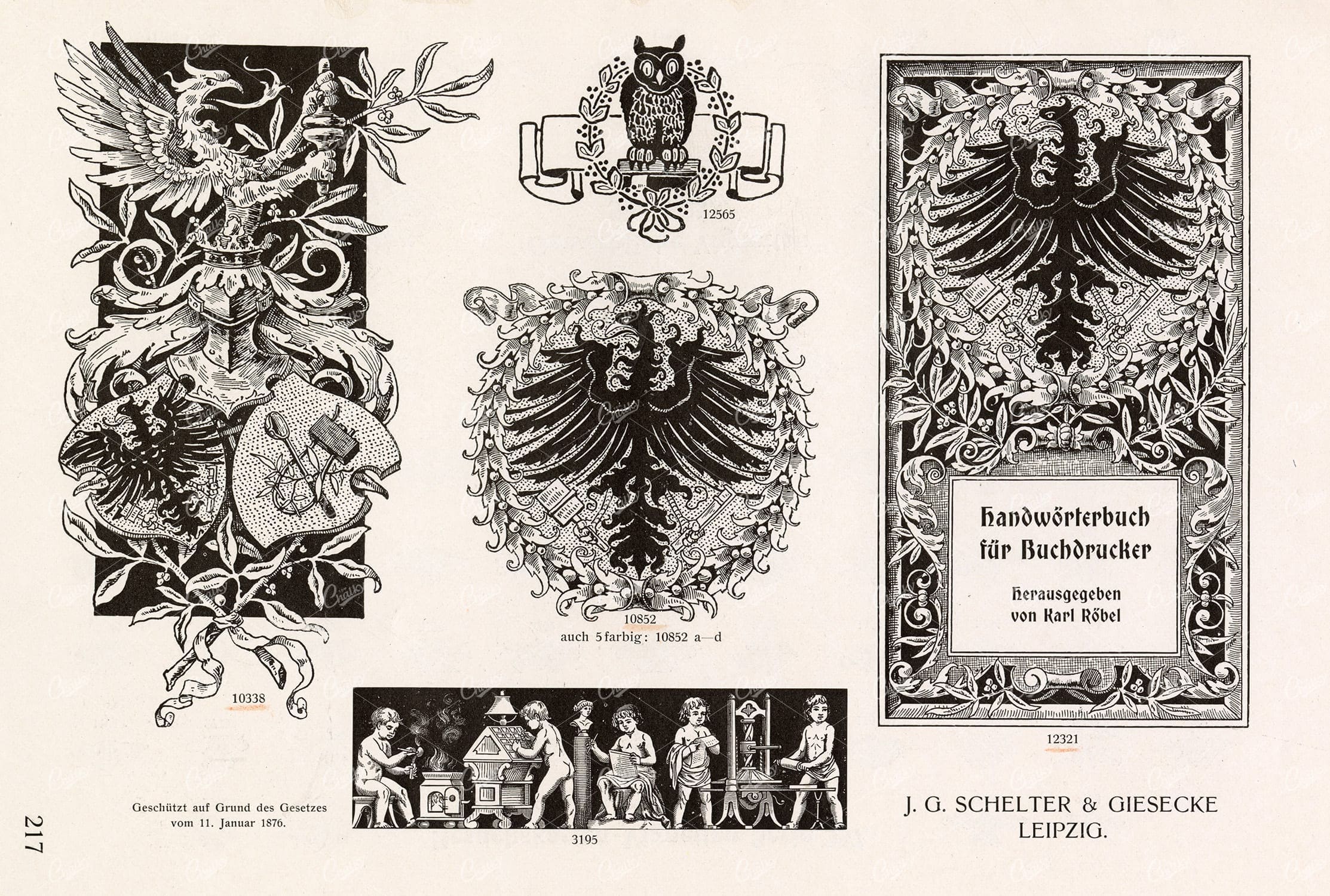 MISCELLANEOUS Selection of Vintage Design Elements - 1800s Antique Stock Artwork