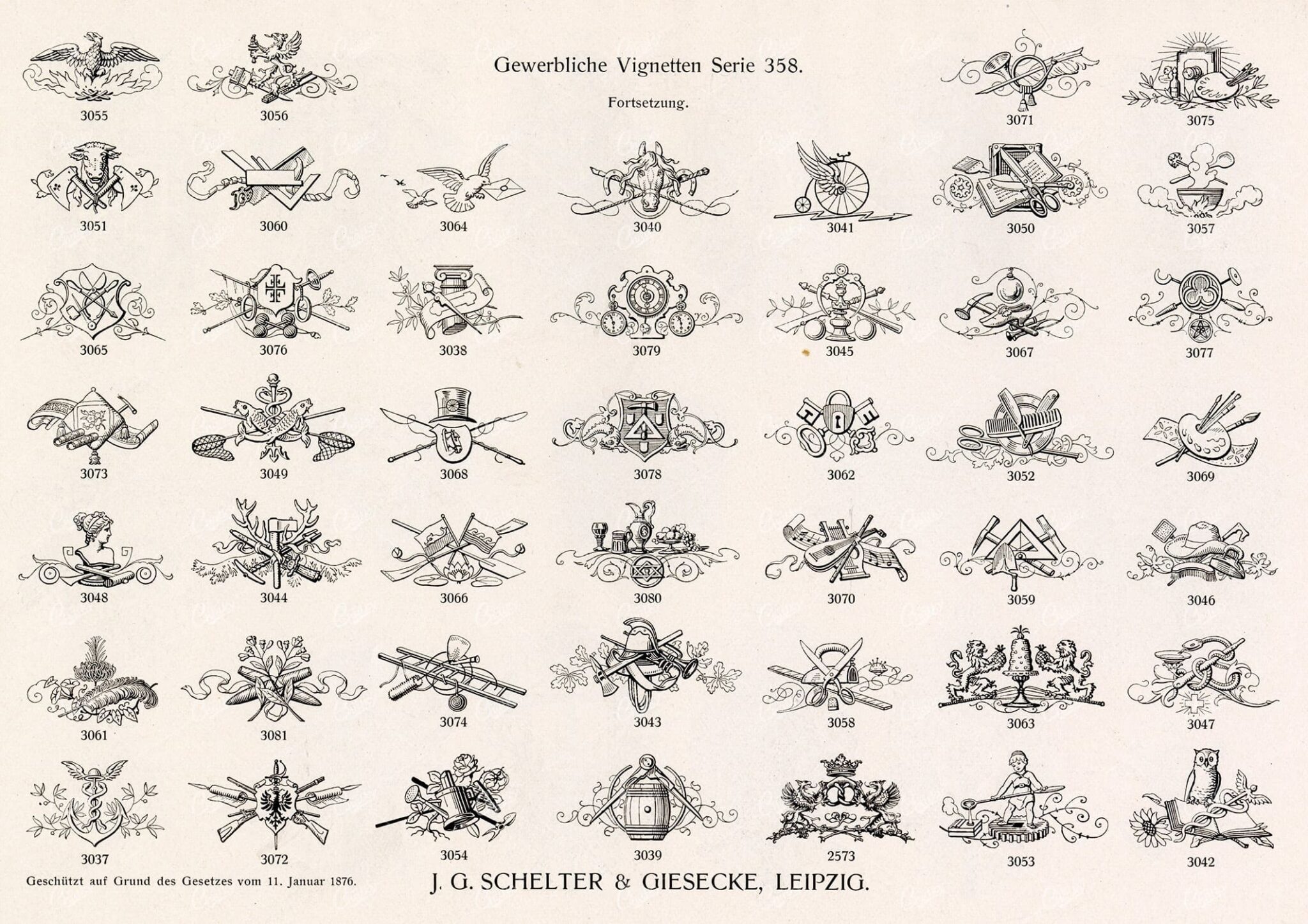 MISCELLANEOUS Selection of Vintage Design Elements - 1800s Antique Stock Artwork