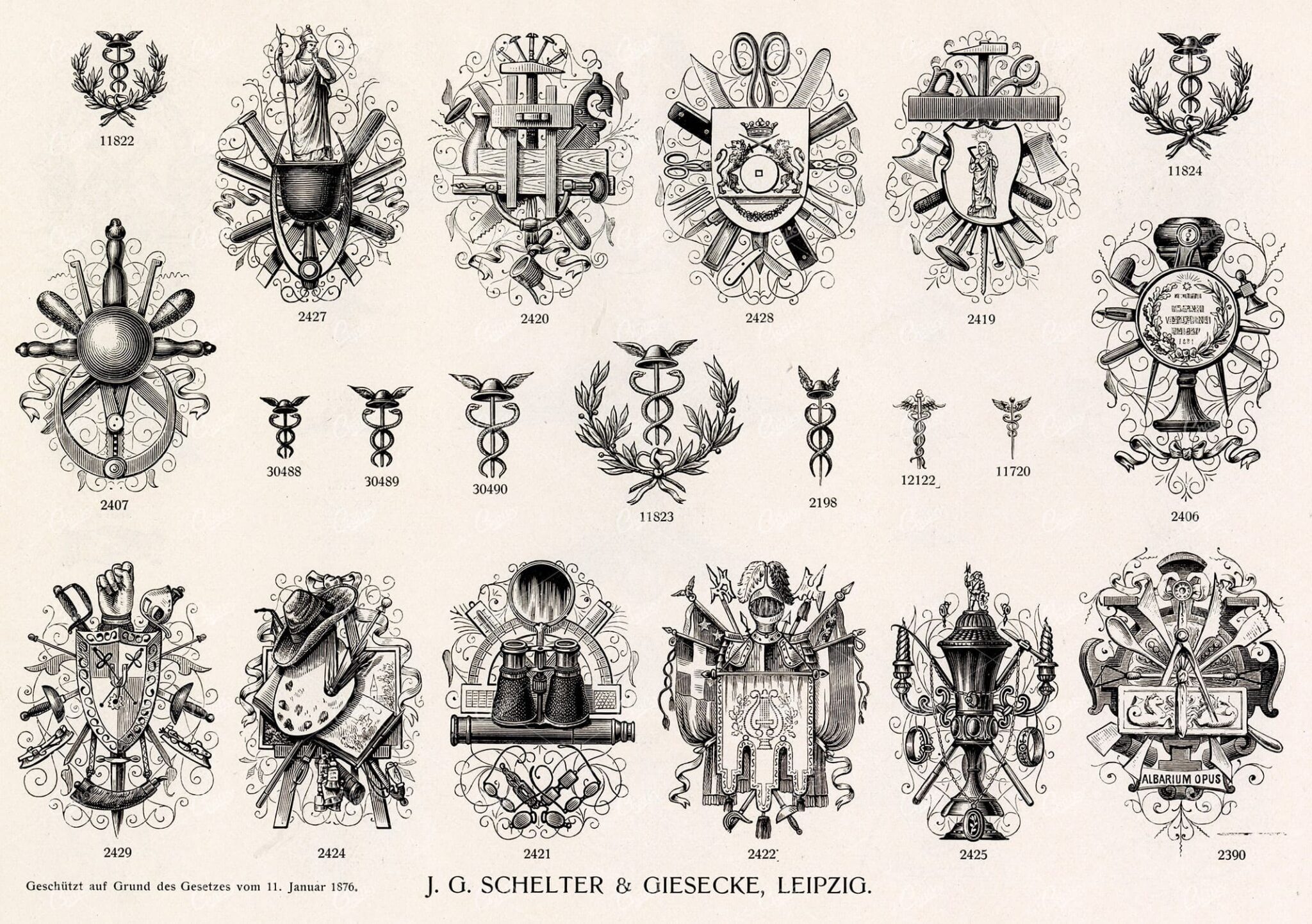 MISCELLANEOUS Selection of Vintage Design Elements - 1800s Antique Stock Artwork