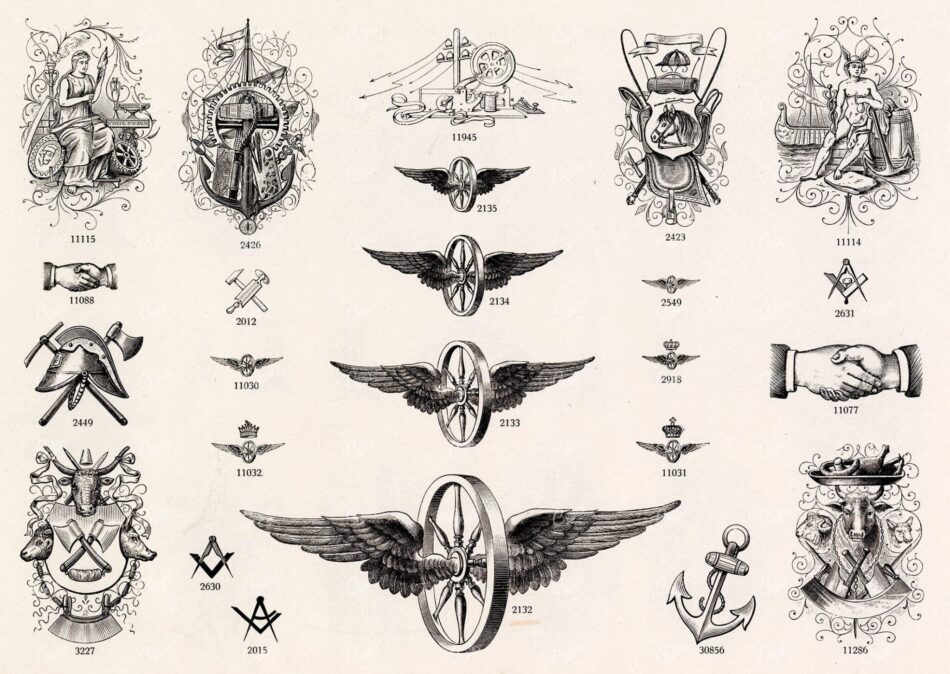 MISCELLANEOUS Selection of Vintage Design Elements - 1800s Antique Stock Artwork
