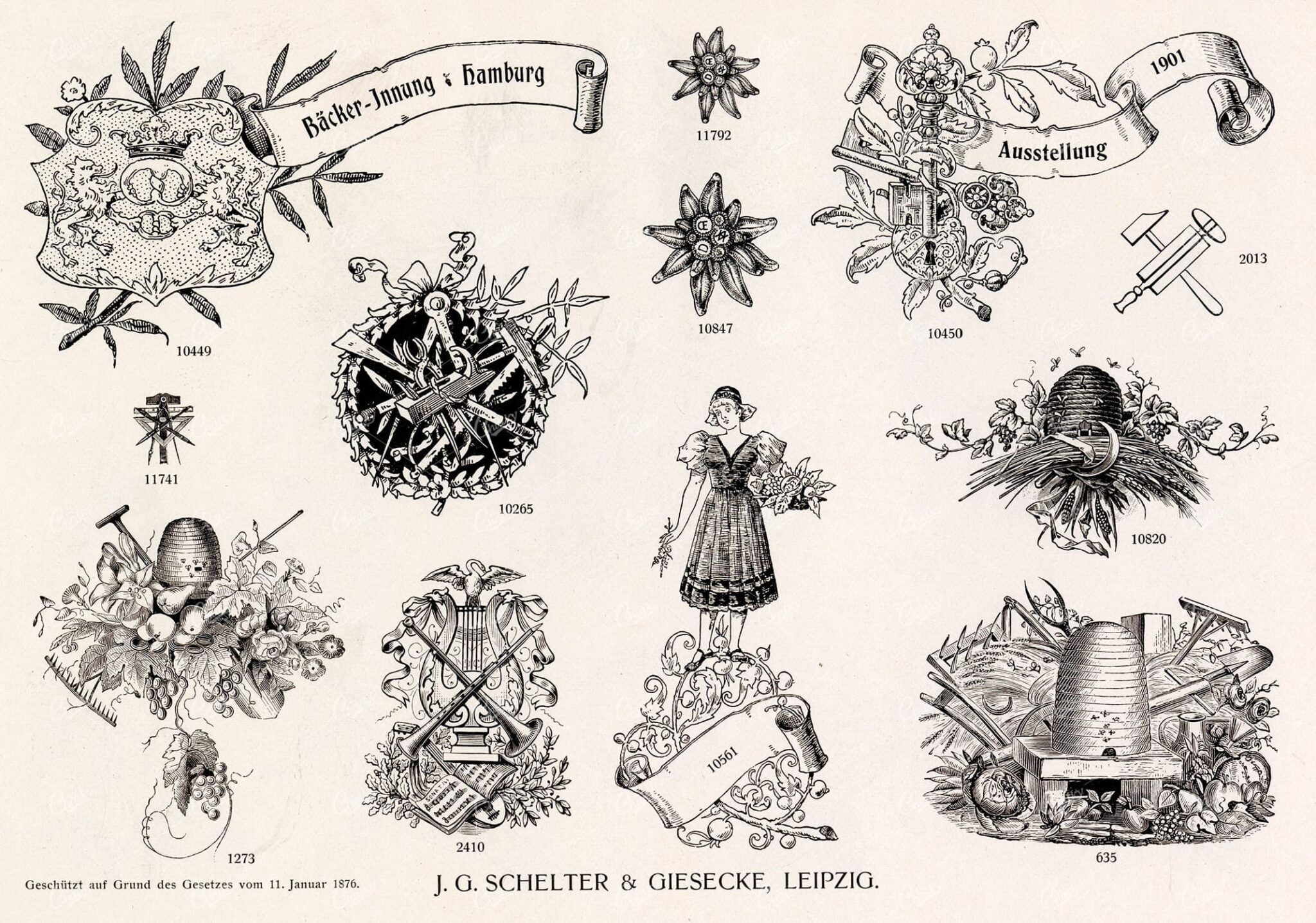 MISCELLANEOUS Selection of Vintage Design Elements - 1800s Antique Stock Artwork