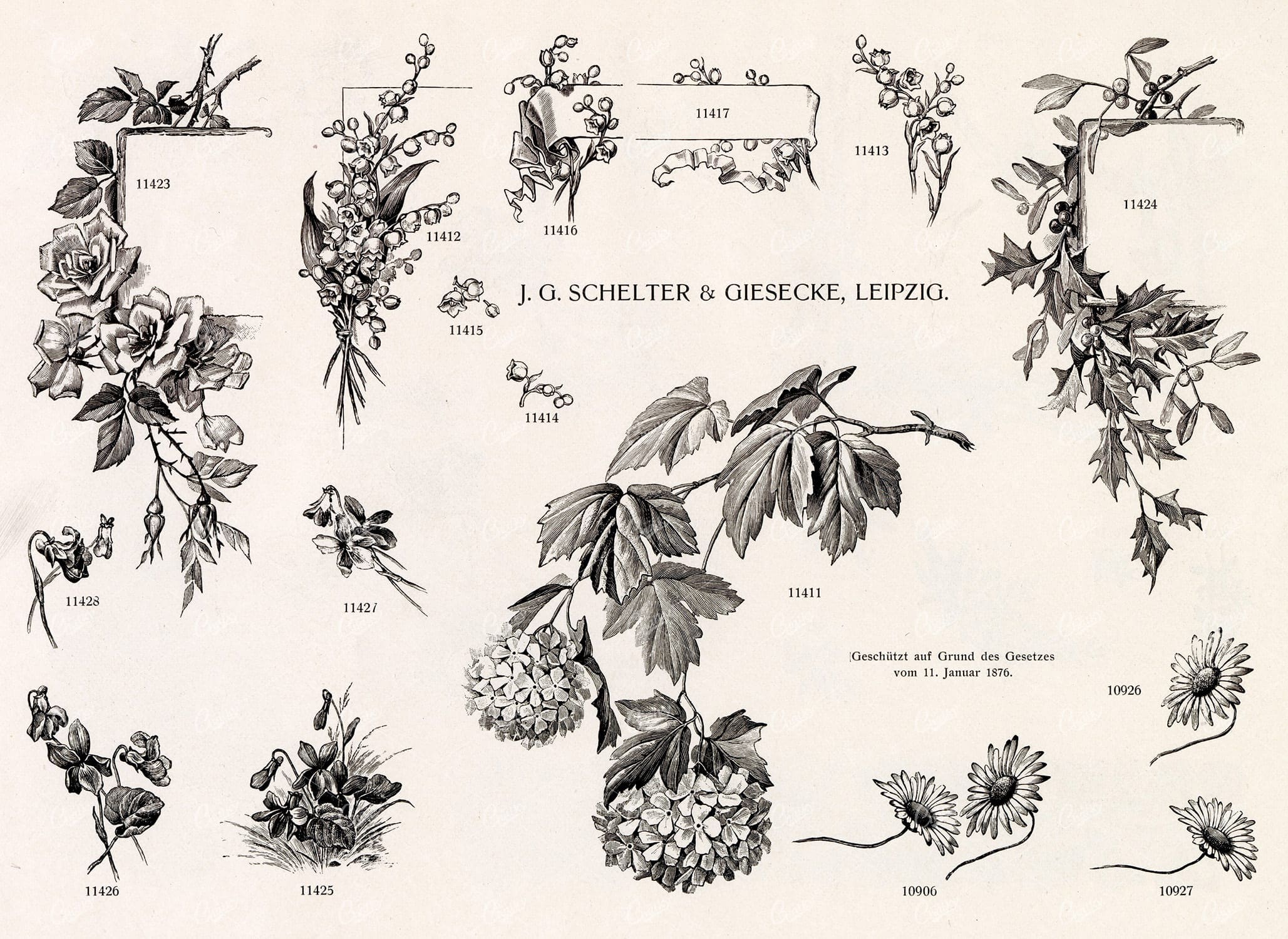 MISCELLANEOUS Selection of Vintage Design Elements - 1800s Antique Stock Artwork