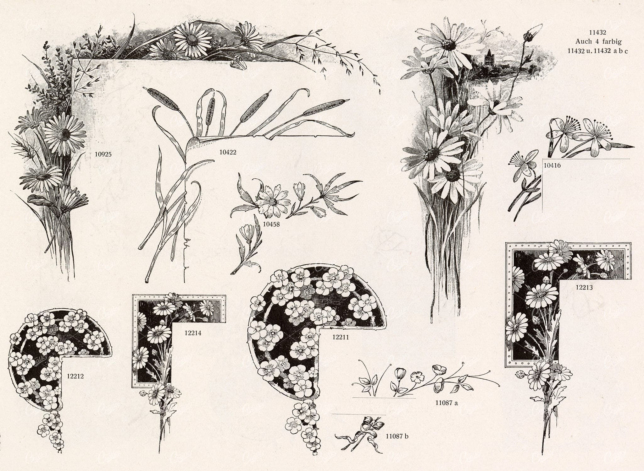MISCELLANEOUS Selection of Vintage Design Elements - 1800s Antique Stock Artwork