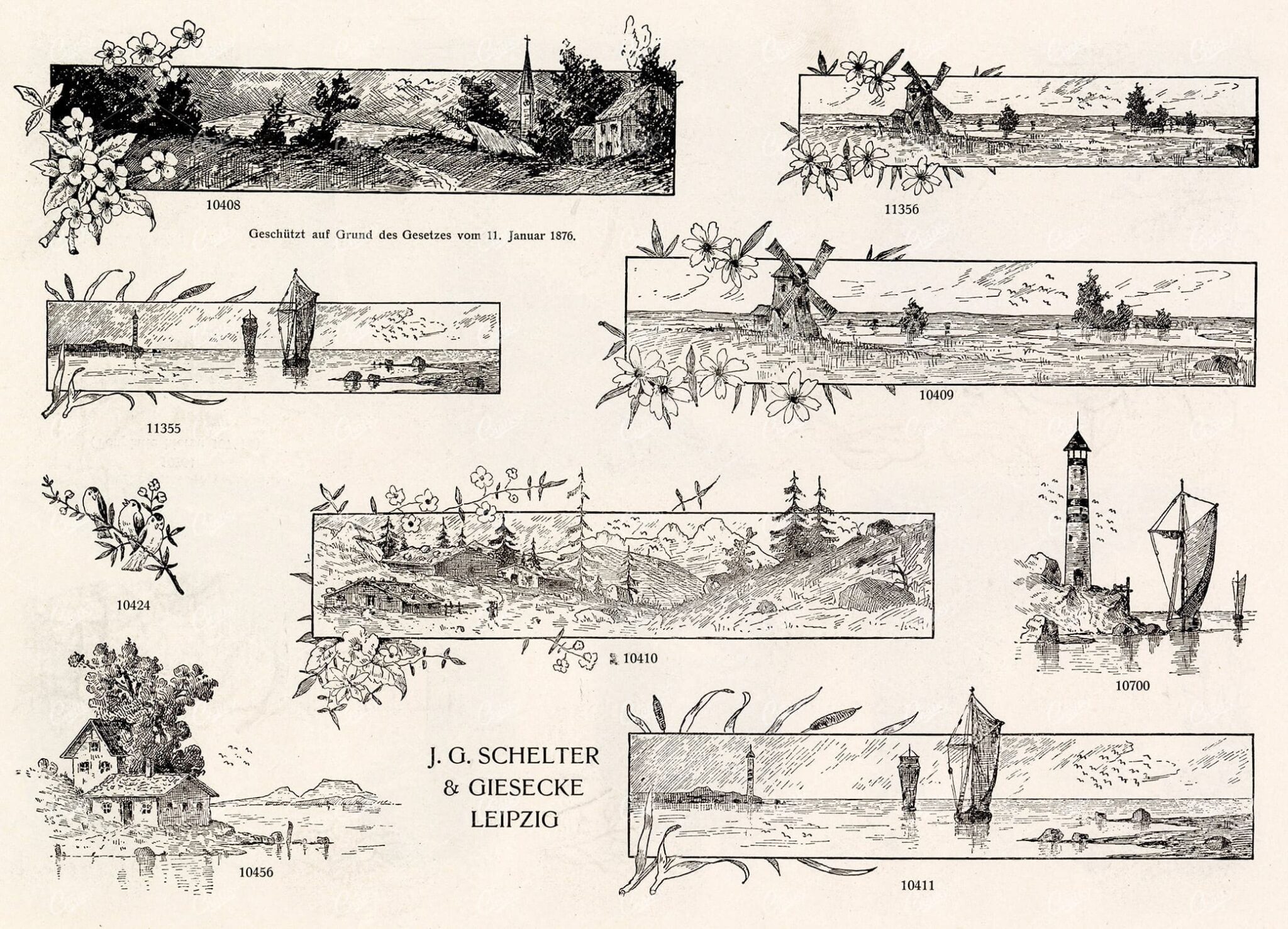 MISCELLANEOUS Selection of Vintage Design Elements - 1800s Antique Stock Artwork