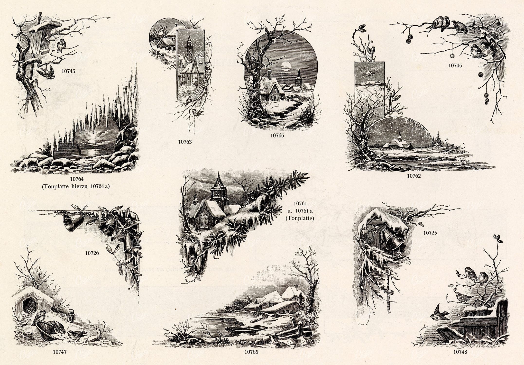 MISCELLANEOUS Selection of Vintage Design Elements - 1800s Antique Stock Artwork