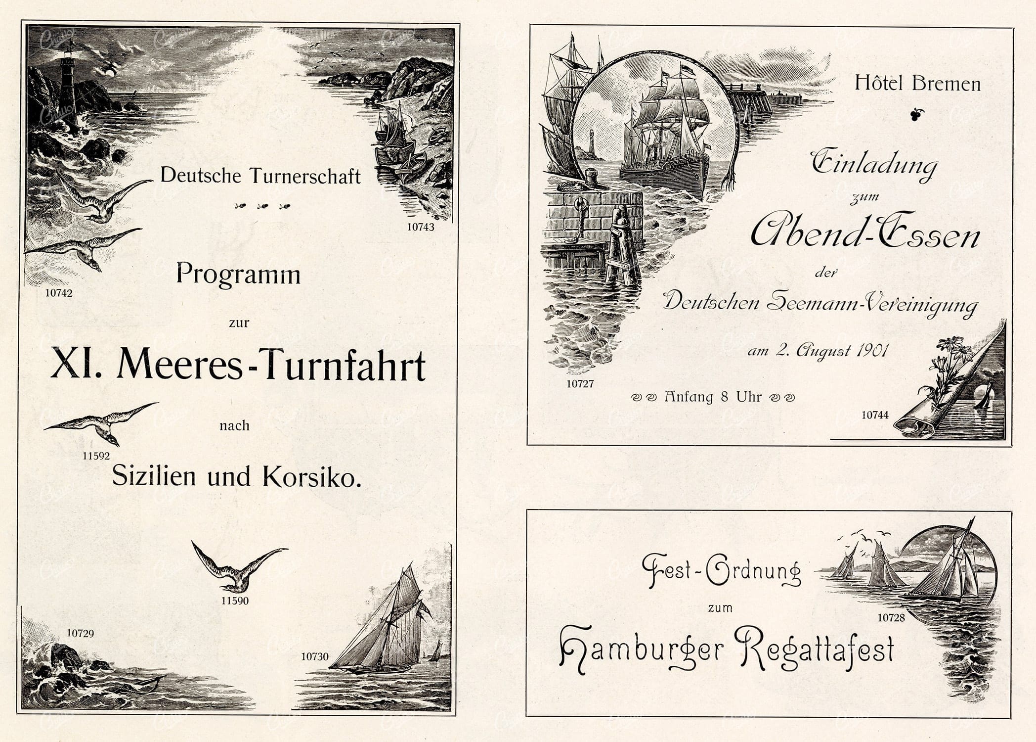 MISCELLANEOUS Selection of Vintage Design Elements - 1800s Antique Stock Artwork