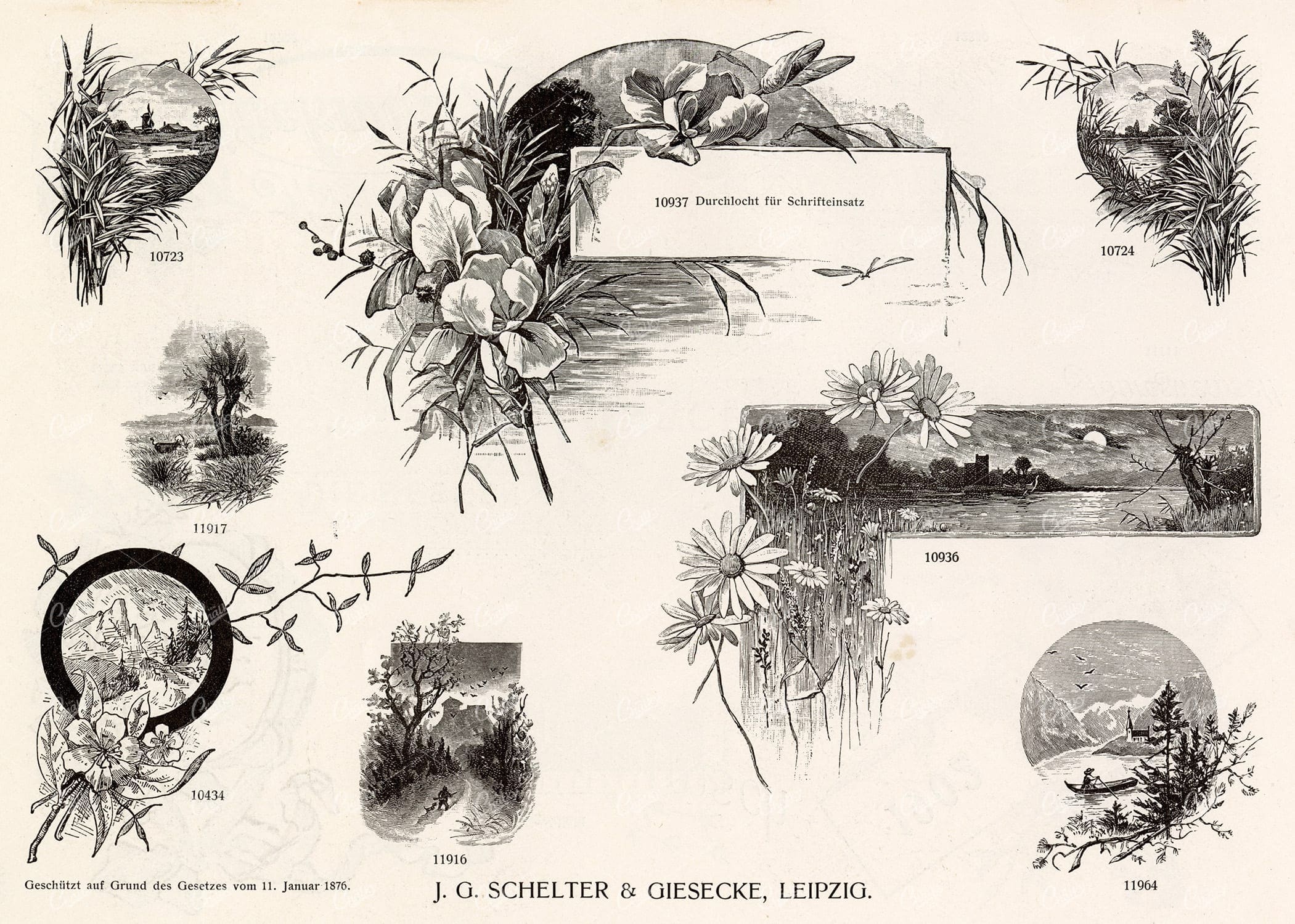 MISCELLANEOUS Selection of Vintage Design Elements - 1800s Antique Stock Artwork
