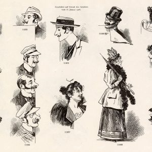 MISCELLANEOUS Selection of Vintage Caricature Design Elements - 1800s Antique Stock Artwork