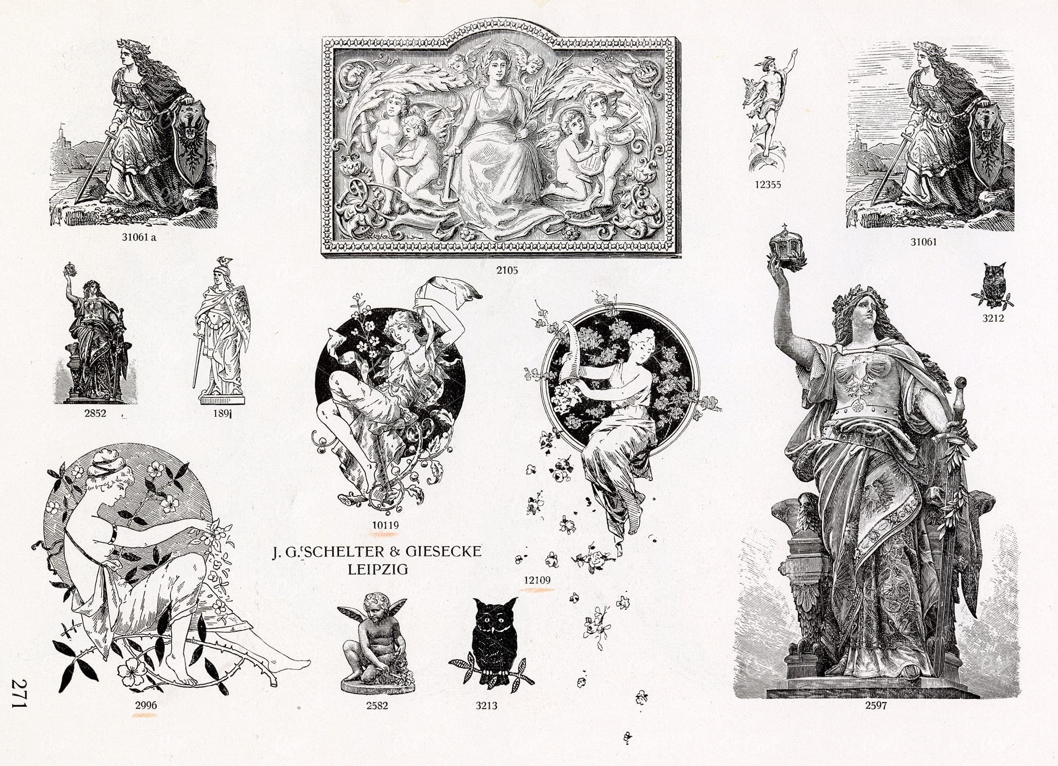 MISCELLANEOUS Selection of Vintage Design Elements - 1800s Antique Stock Artwork