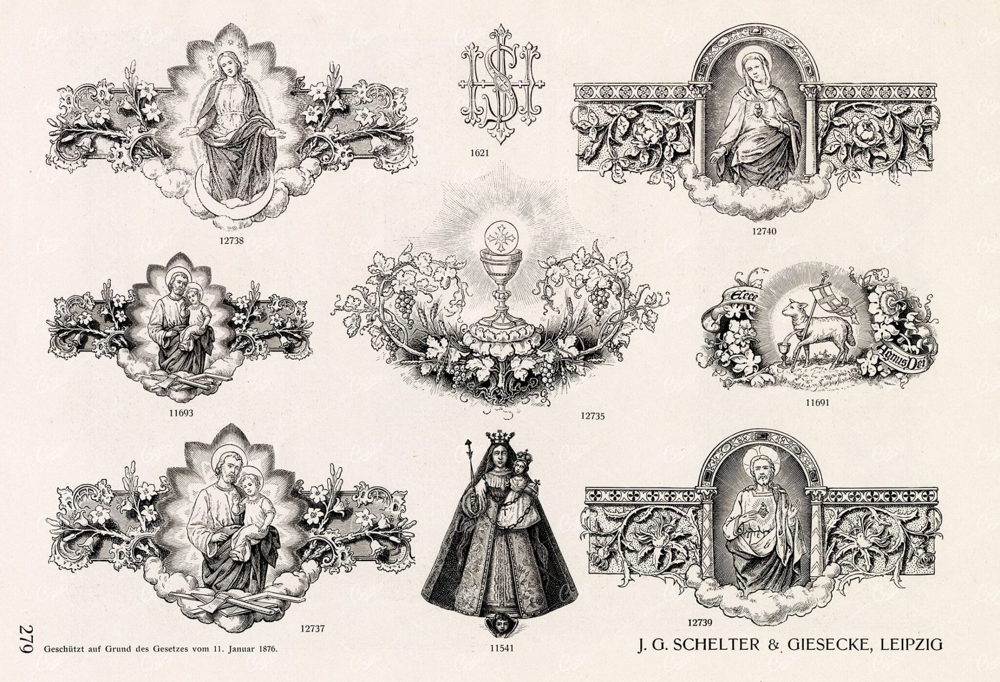 MISCELLANEOUS Selection of Vintage Christianity / Religious Design Elements