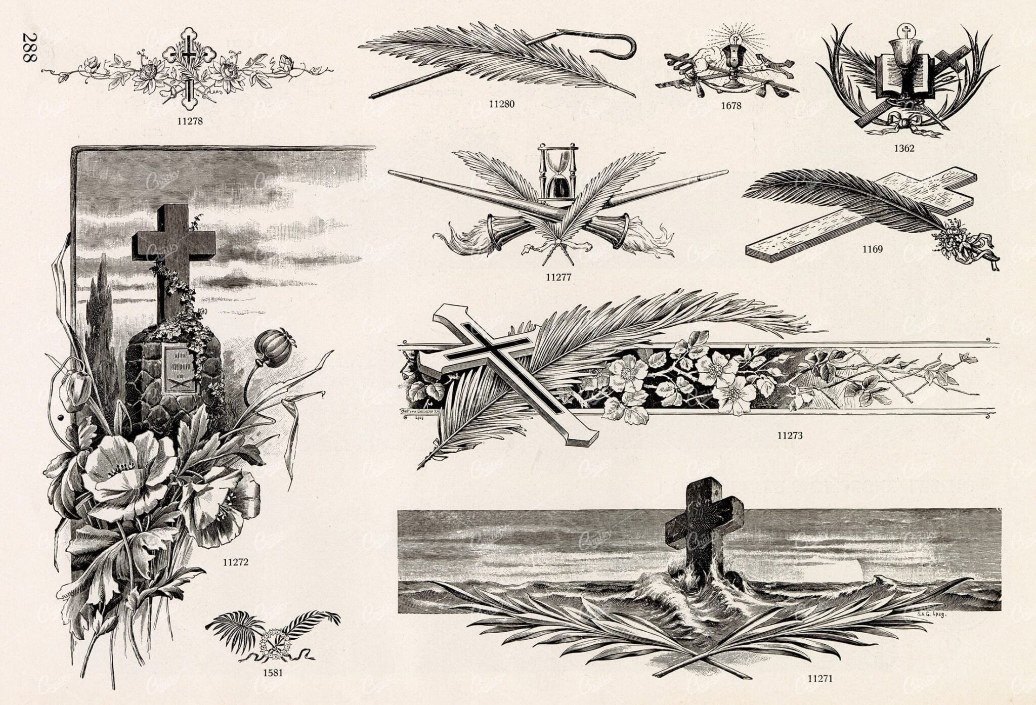 MISCELLANEOUS Selection of Vintage Christianity / Religious Design Elements