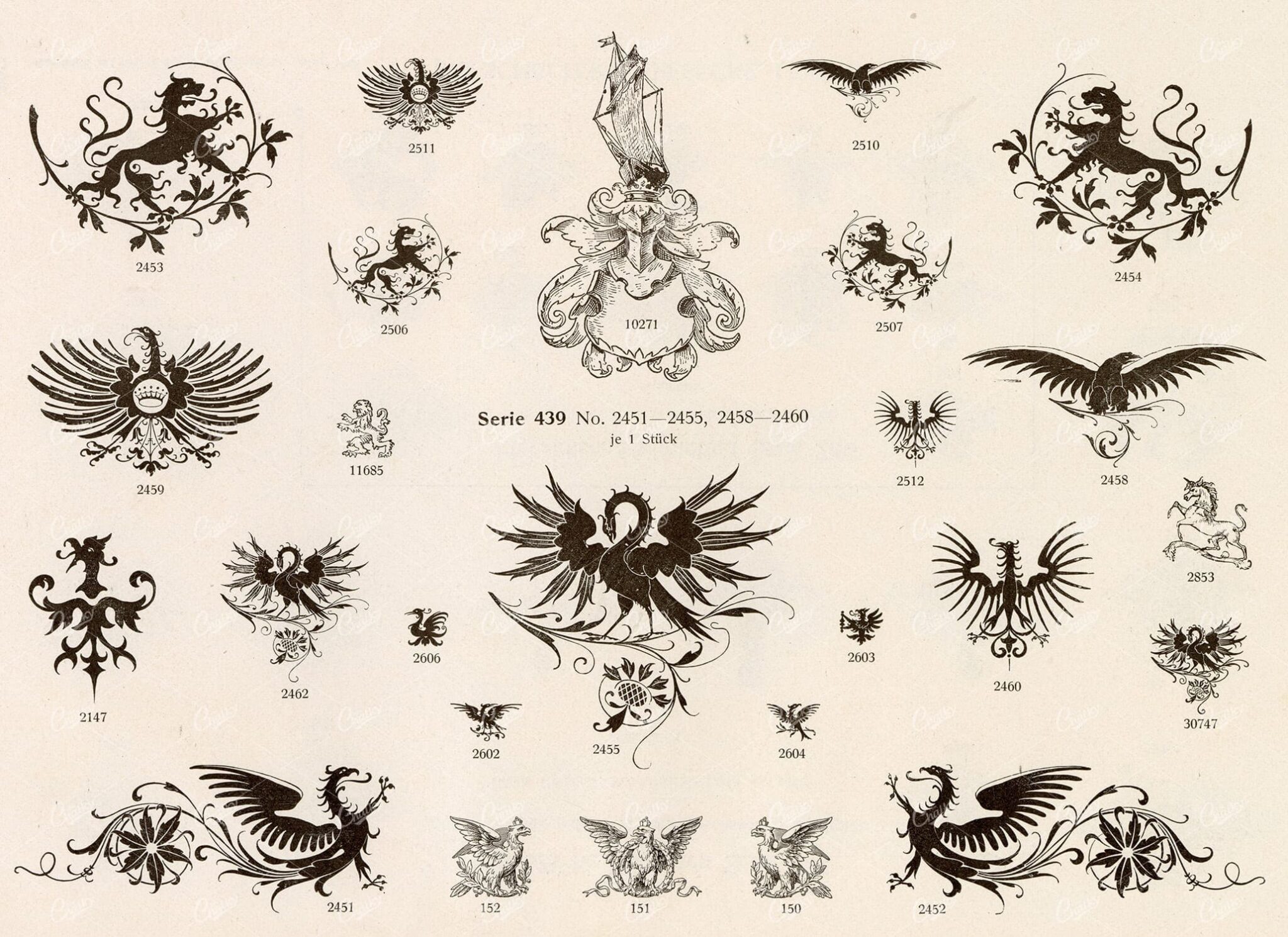 MISCELLANEOUS Selection of Vintage Design Elements - 1800s Antique Stock Artwork
