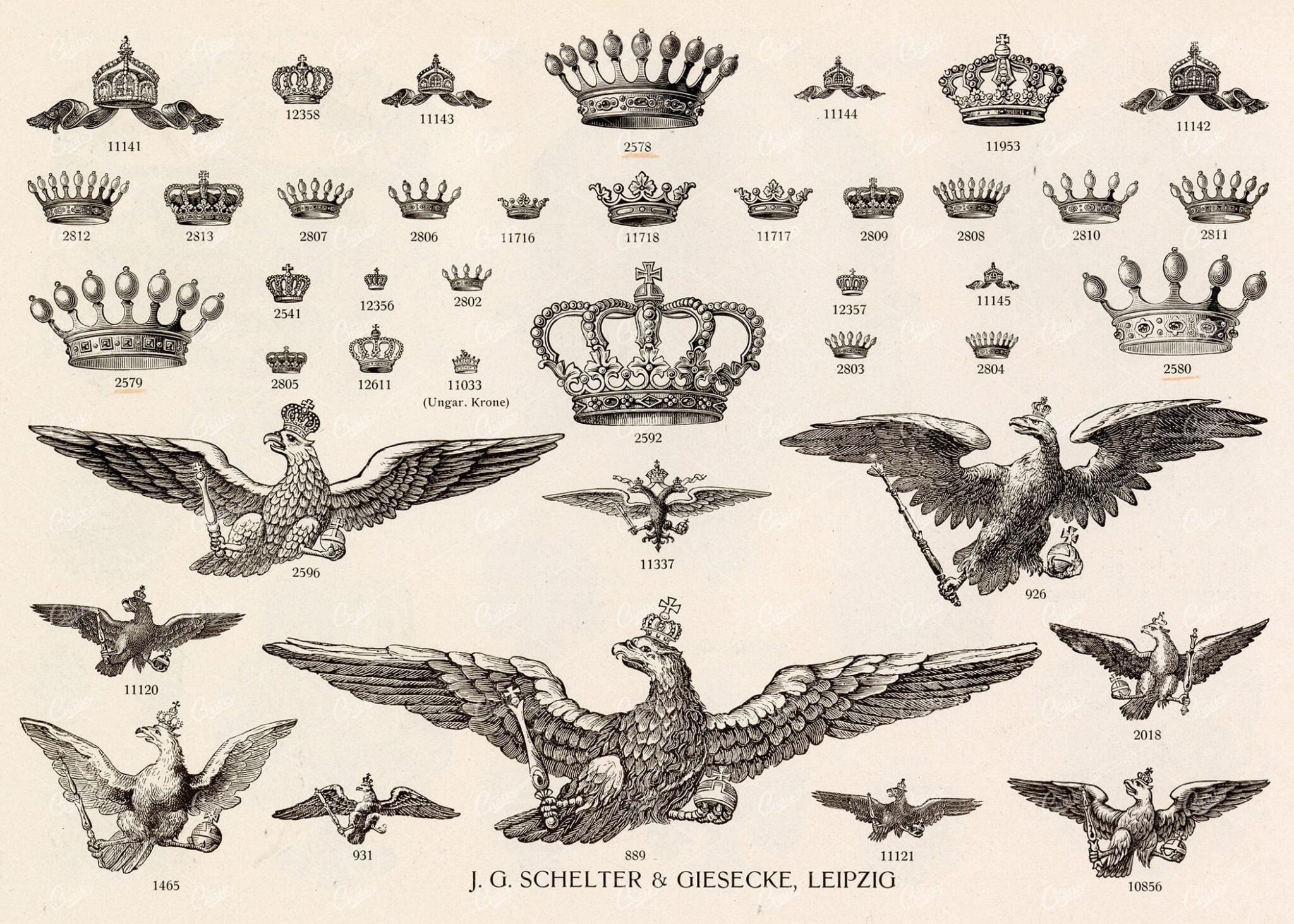 MISCELLANEOUS Selection of Vintage Heraldry Related Design Elements