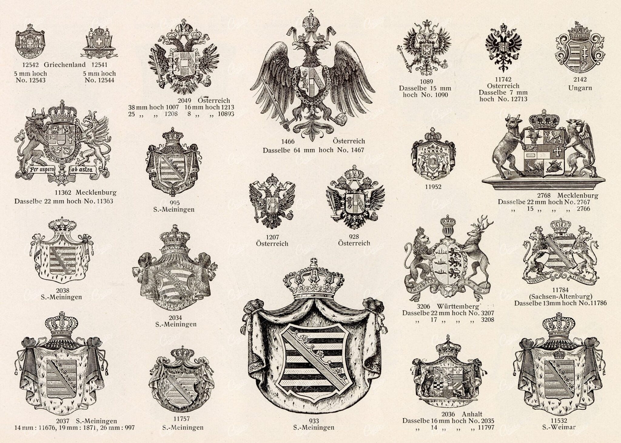 MISCELLANEOUS Selection of Vintage Heraldry Related Design Elements