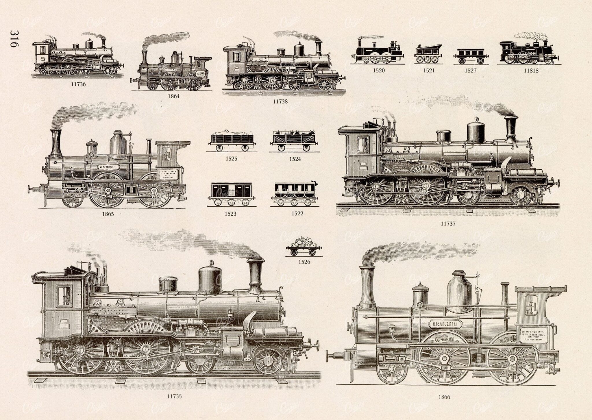 MISCELLANEOUS Selection of Vintage Steam Train Related Design Elements