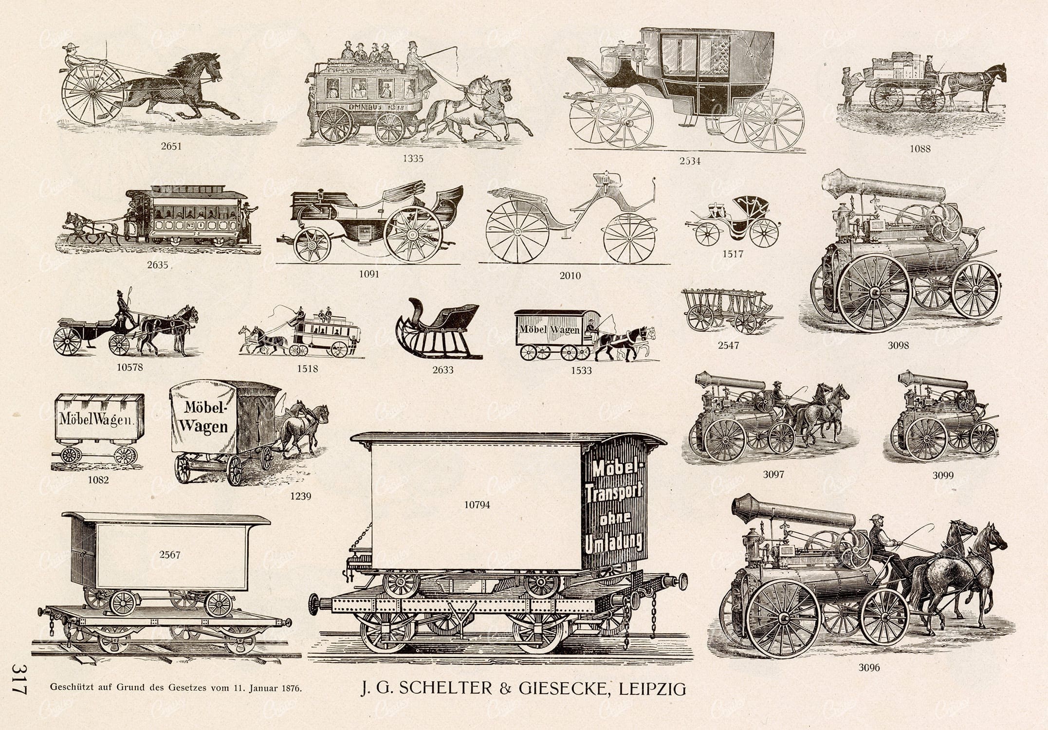 MISCELLANEOUS Selection of Vintage Horse and Cart / Transport Related Design Elements
