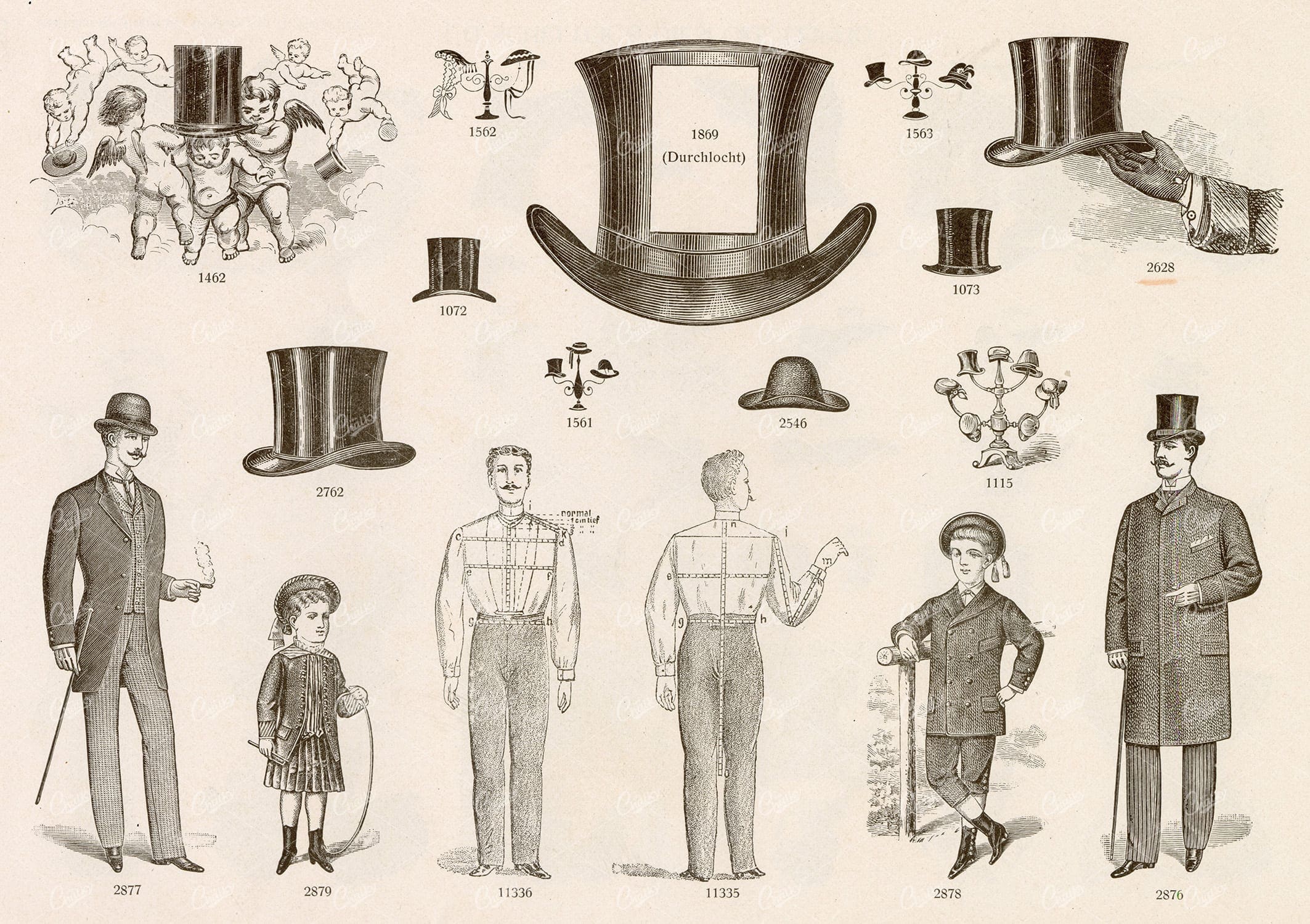 MISCELLANEOUS Selection of Vintage Clothing / Tailor Related Design Elements