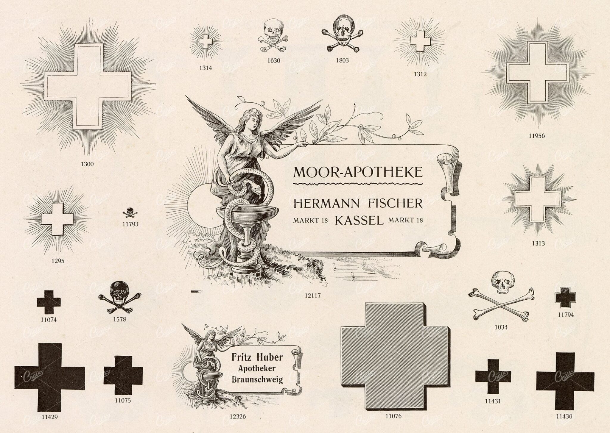MISCELLANEOUS Selection of Vintage Design Elements - 1800s Antique Stock Artwork