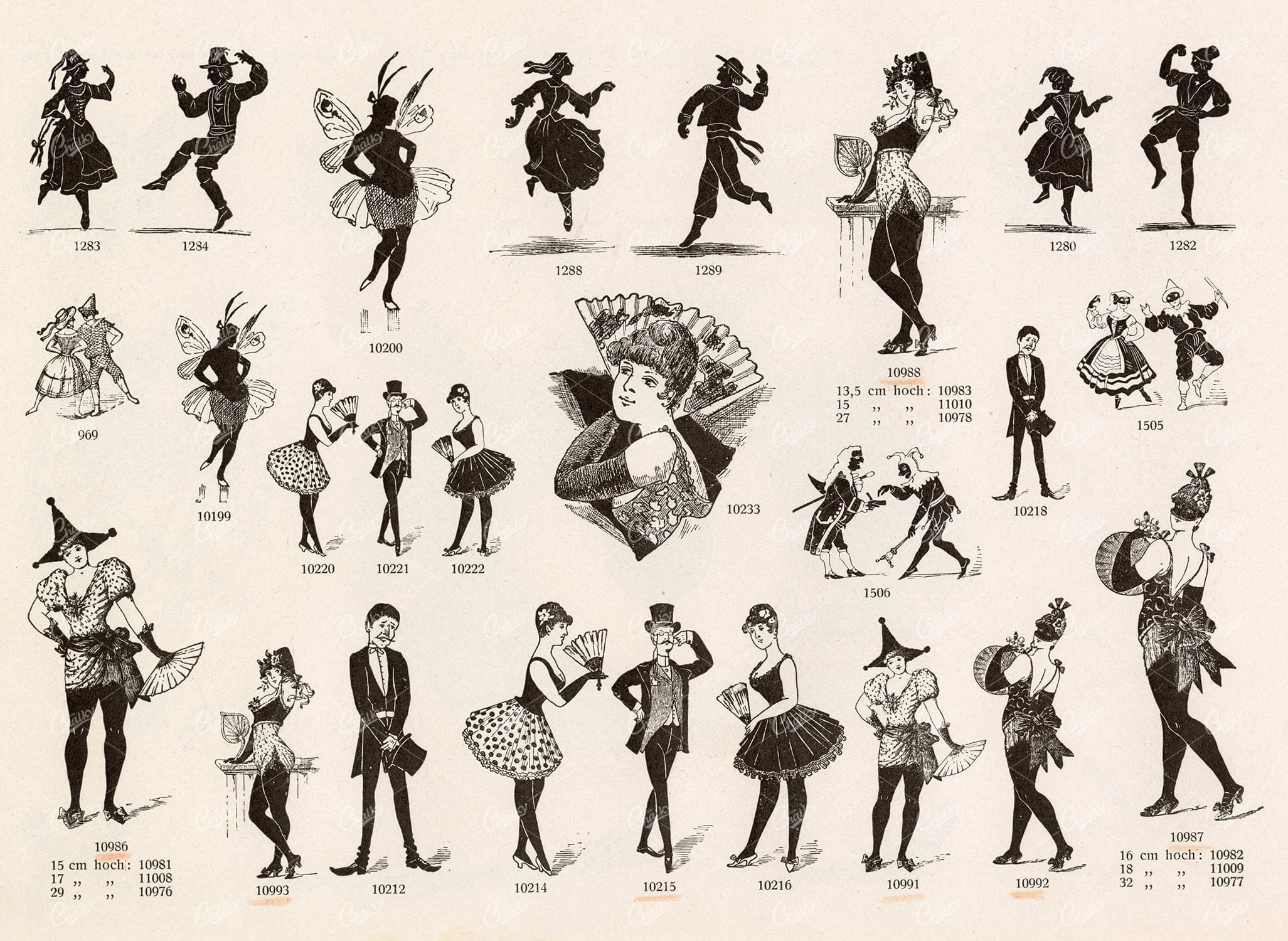 MISCELLANEOUS Selection of Vintage Dance Related Design Elements