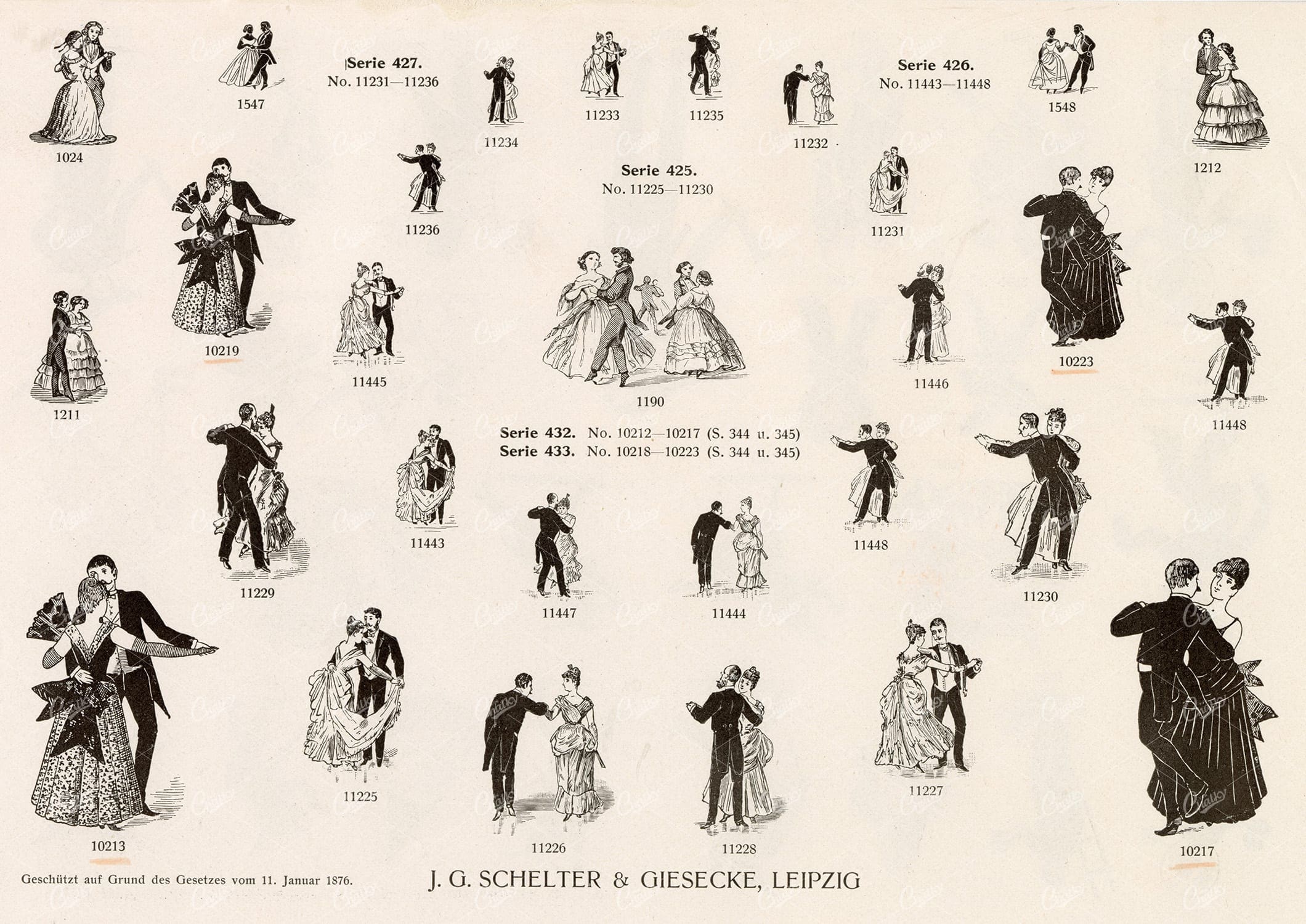MISCELLANEOUS Selection of Vintage Dance Related Design Elements
