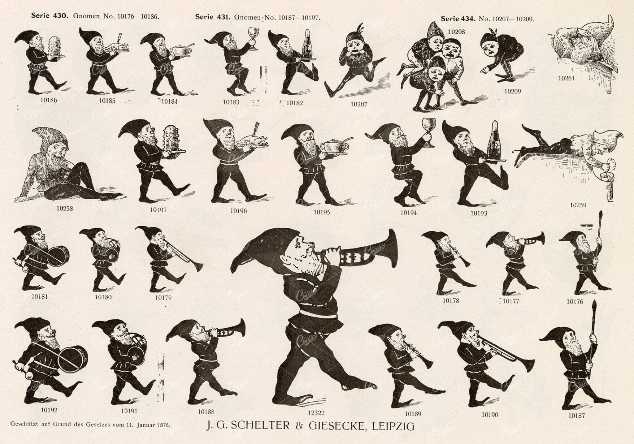 MISCELLANEOUS Selection of Vintage Gnome Related Design Elements