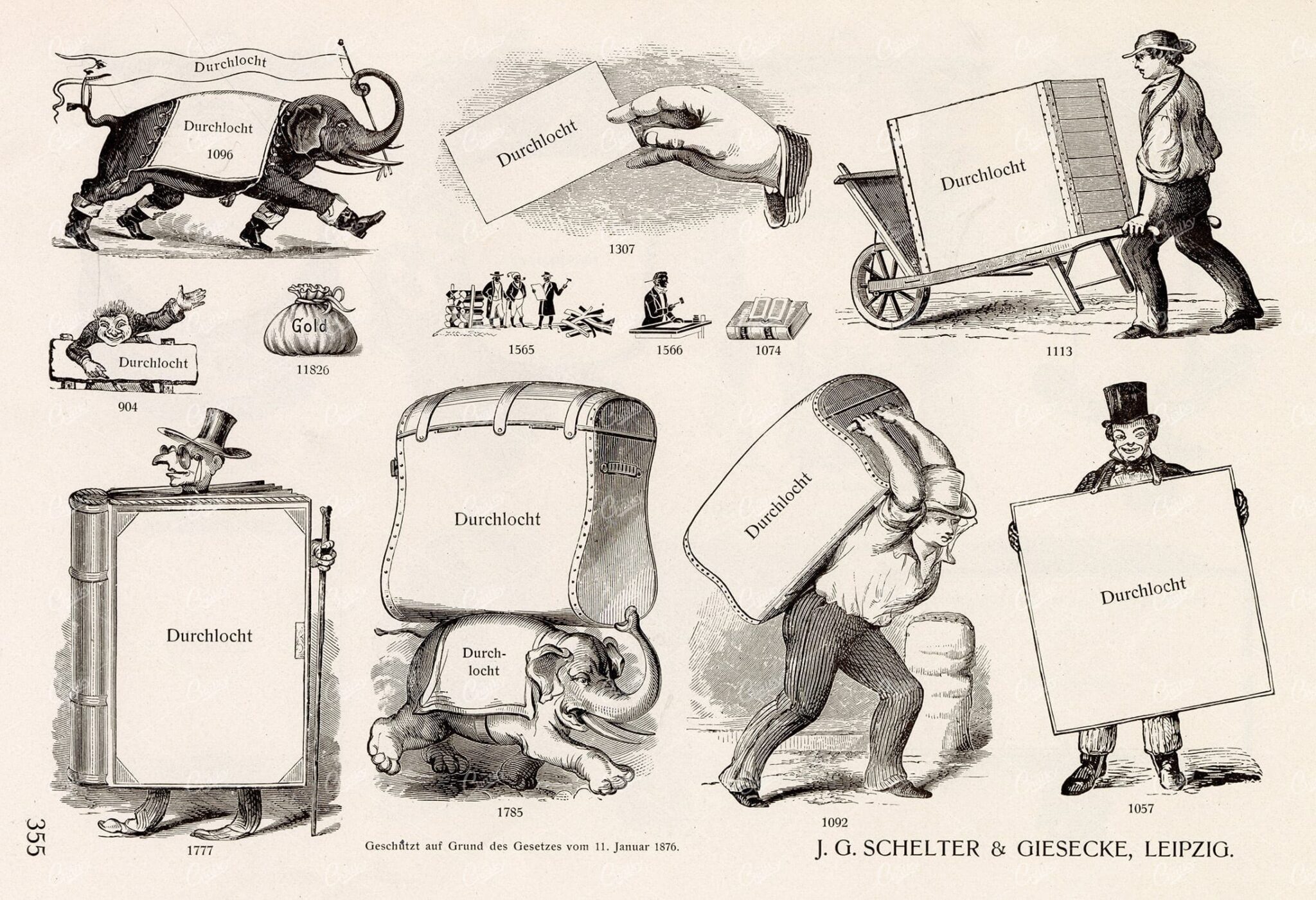 MISCELLANEOUS Selection of Vintage Advertising / Promotional Design Elements - 1800s Antique Stock Artwork