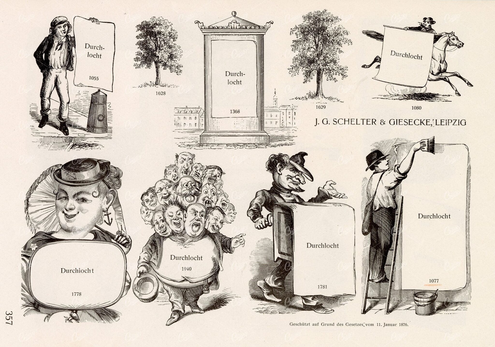 MISCELLANEOUS Selection of Vintage Advertising / Promotional Design Elements - 1800s Antique Stock Artwork