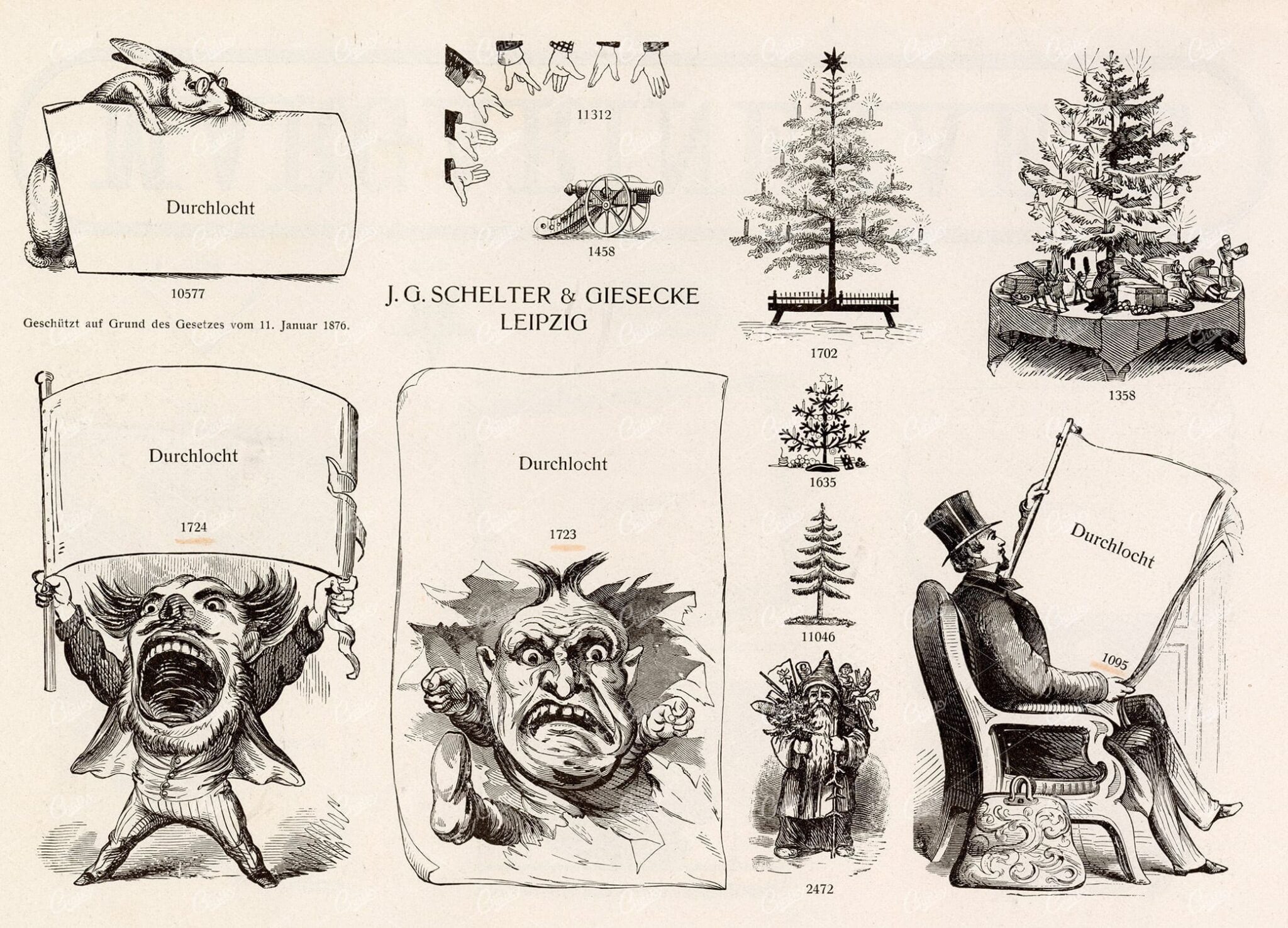MISCELLANEOUS Selection of Vintage Advertising / Promotional Design Elements - 1800s Antique Stock Artwork