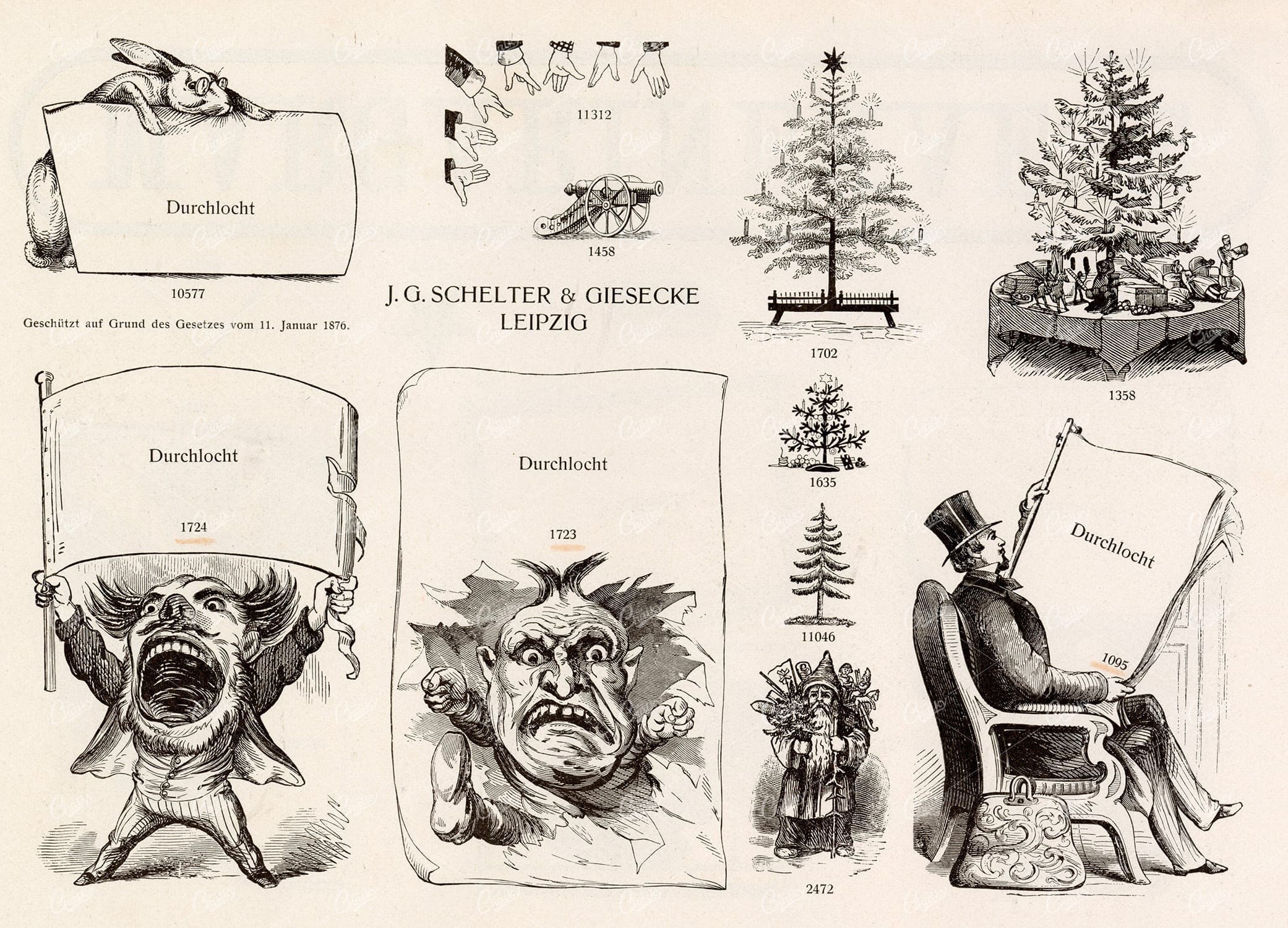 MISCELLANEOUS Selection of Vintage Advertising / Promotional Design Elements - 1800s Antique Stock Artwork