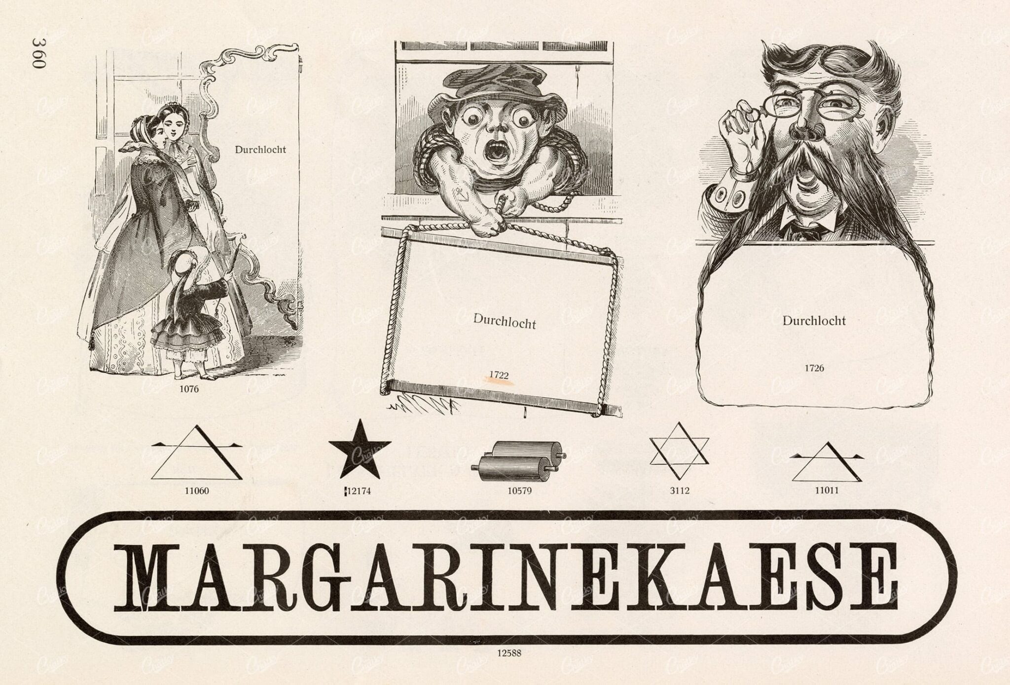 MISCELLANEOUS Selection of Vintage Advertising / Promotional Design Elements - 1800s Antique Stock Artwork